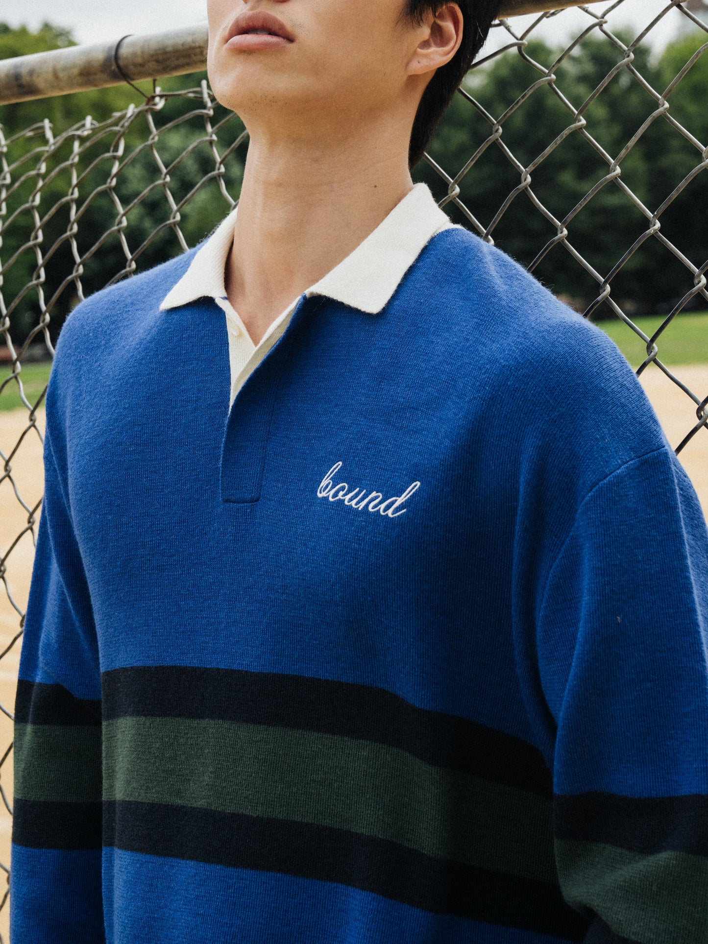 WOOL RETRO RUGBY POLO - ROYAL