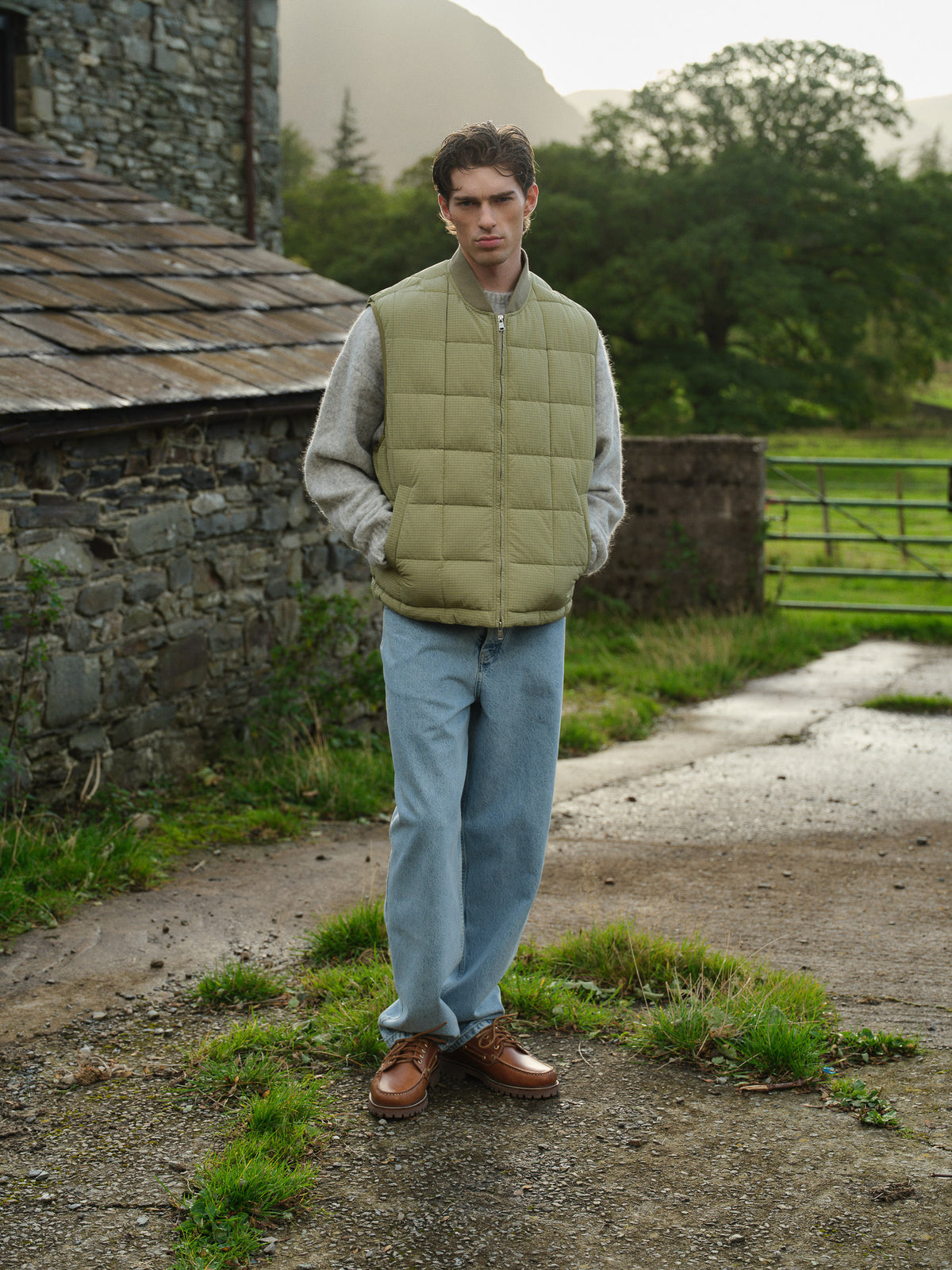 ORBE RIPSTOP PUFFER GILET - FERN GREEN