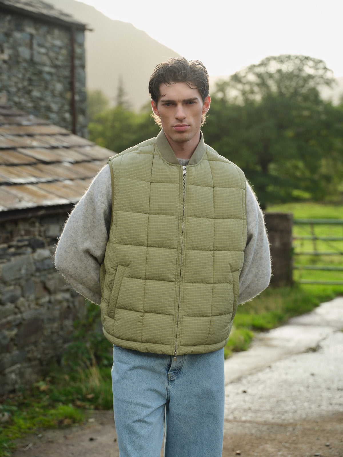 ORBE RIPSTOP PUFFER GILET - FERN GREEN