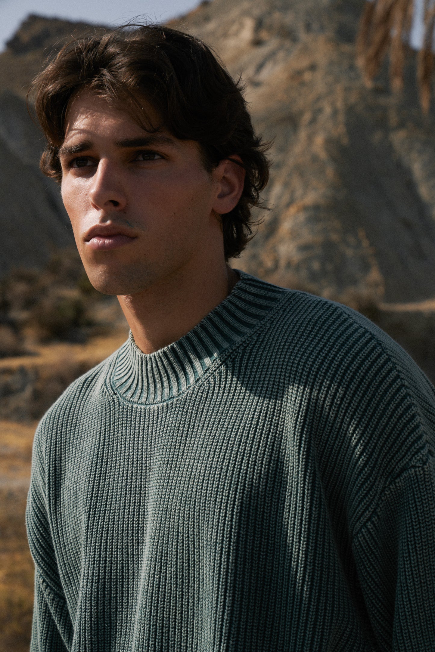 RIBBED CROPPED KNIT - WASHED GREEN