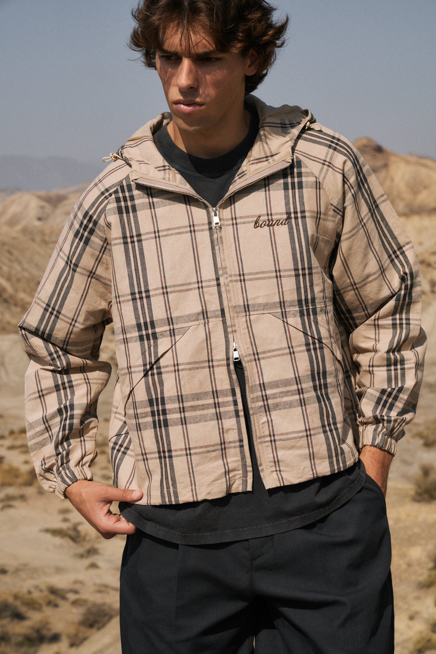 DESERT PATTERN LINEN WINDBREAKER