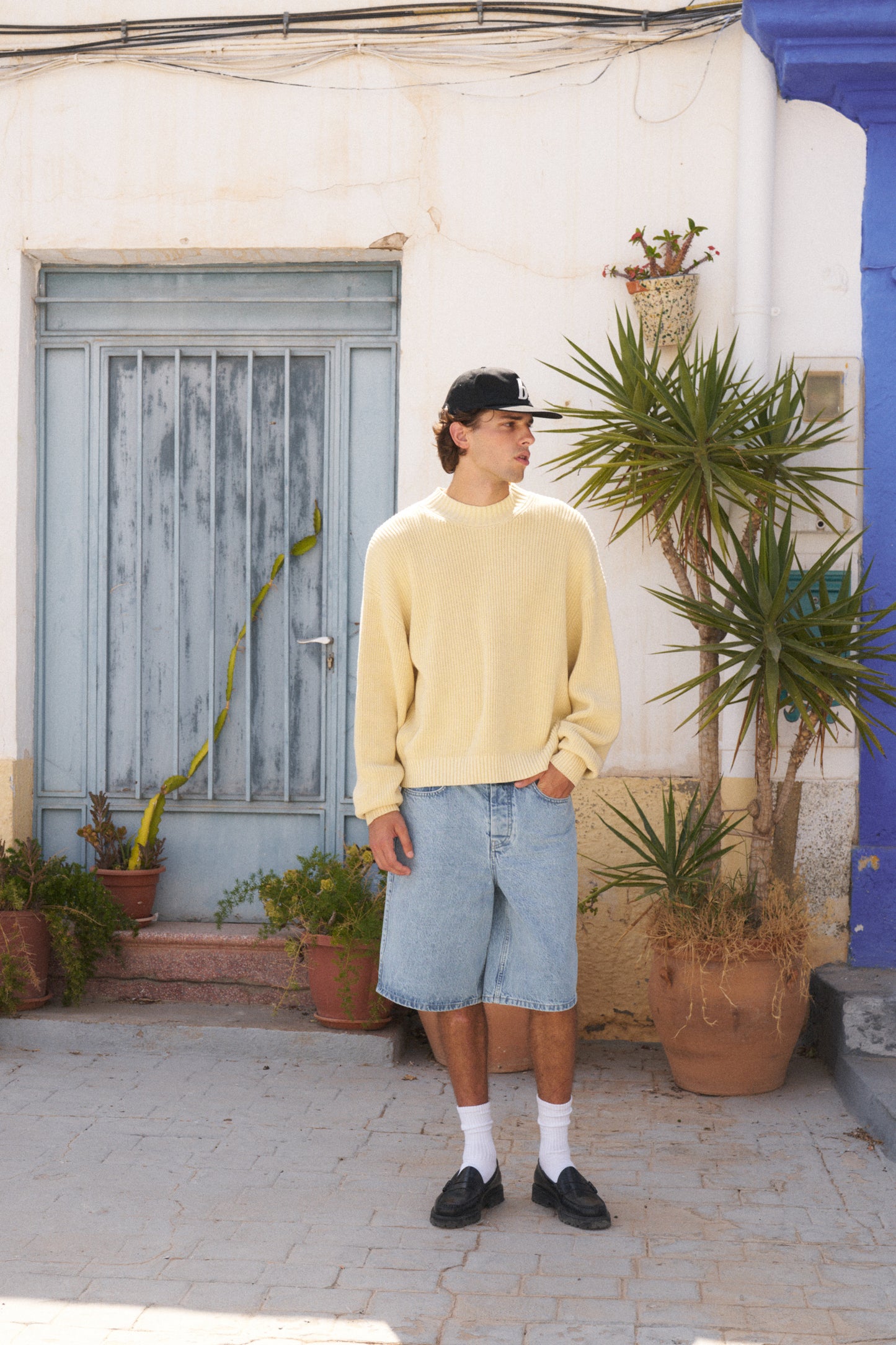 RIBBED CROPPED KNIT - WASHED BUTTER