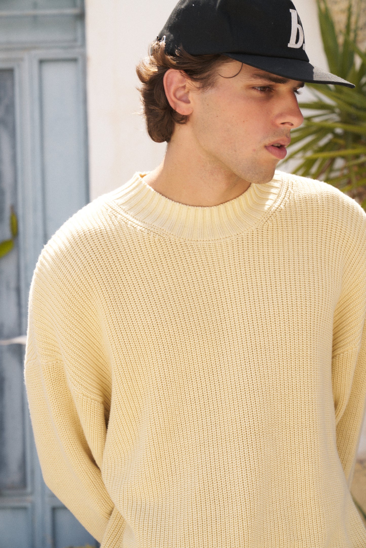 RIBBED CROPPED KNIT - WASHED BUTTER