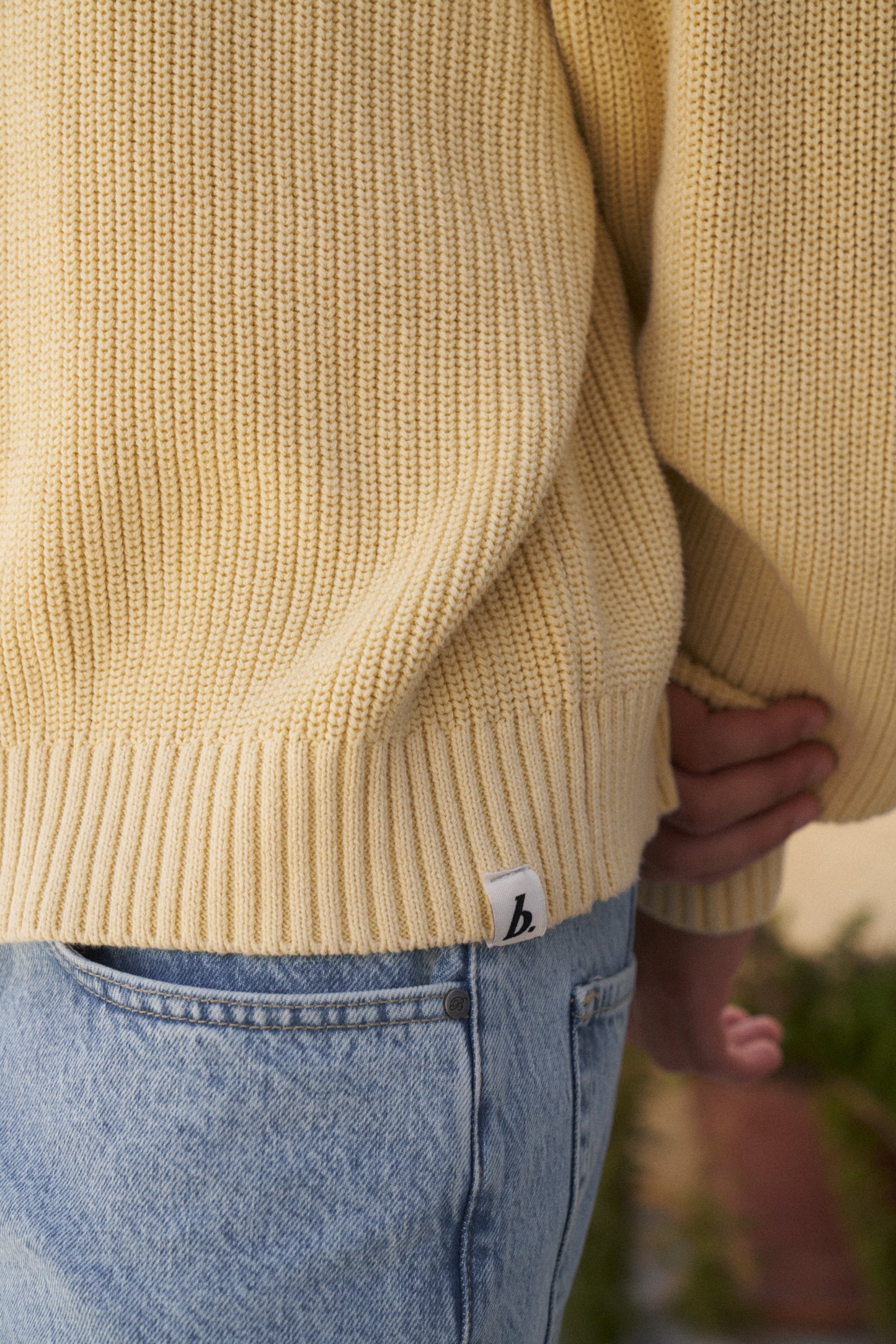 RIBBED CROPPED KNIT - WASHED BUTTER