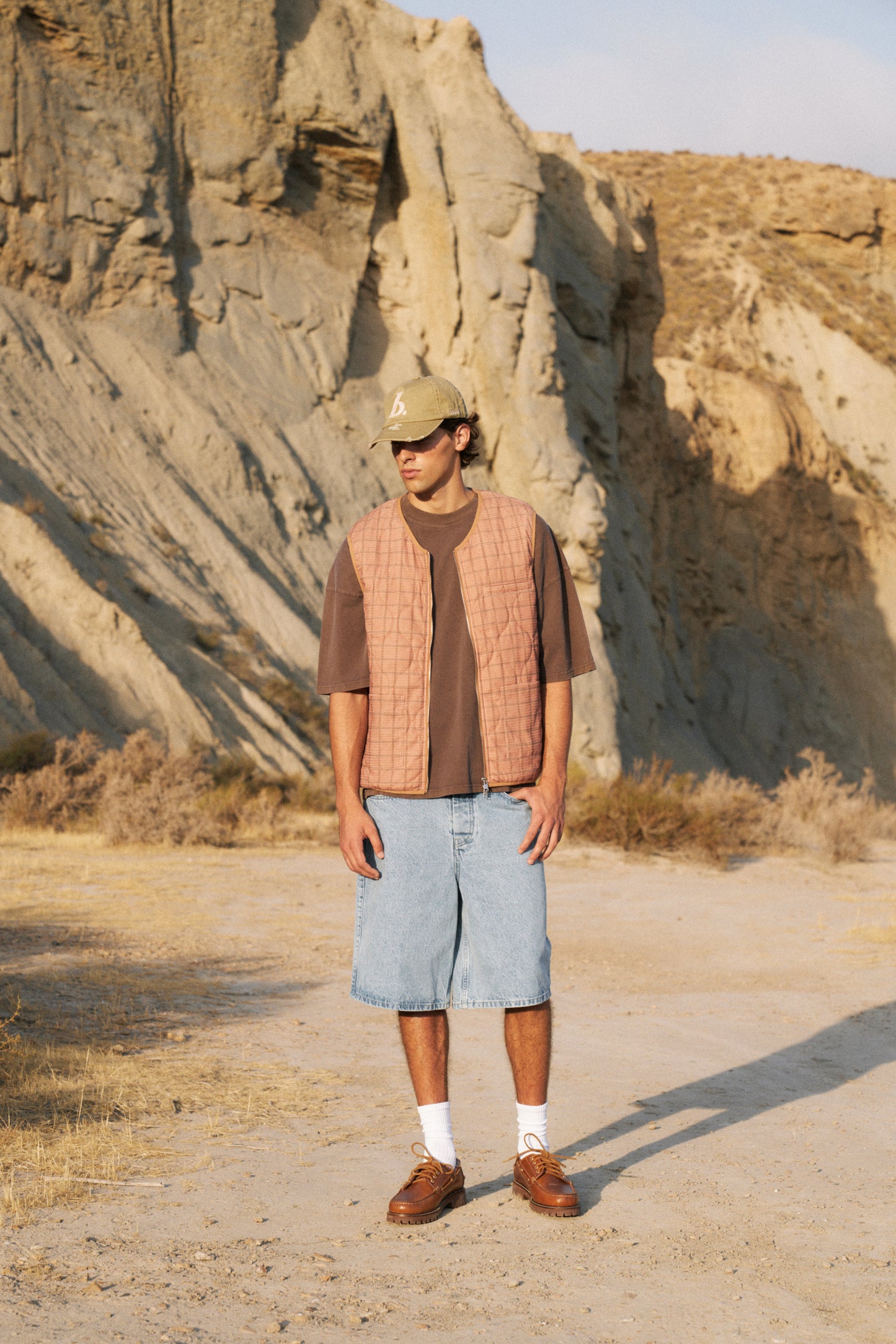 ROBBEN CHECK VINTAGE PADDED GILET- RUST