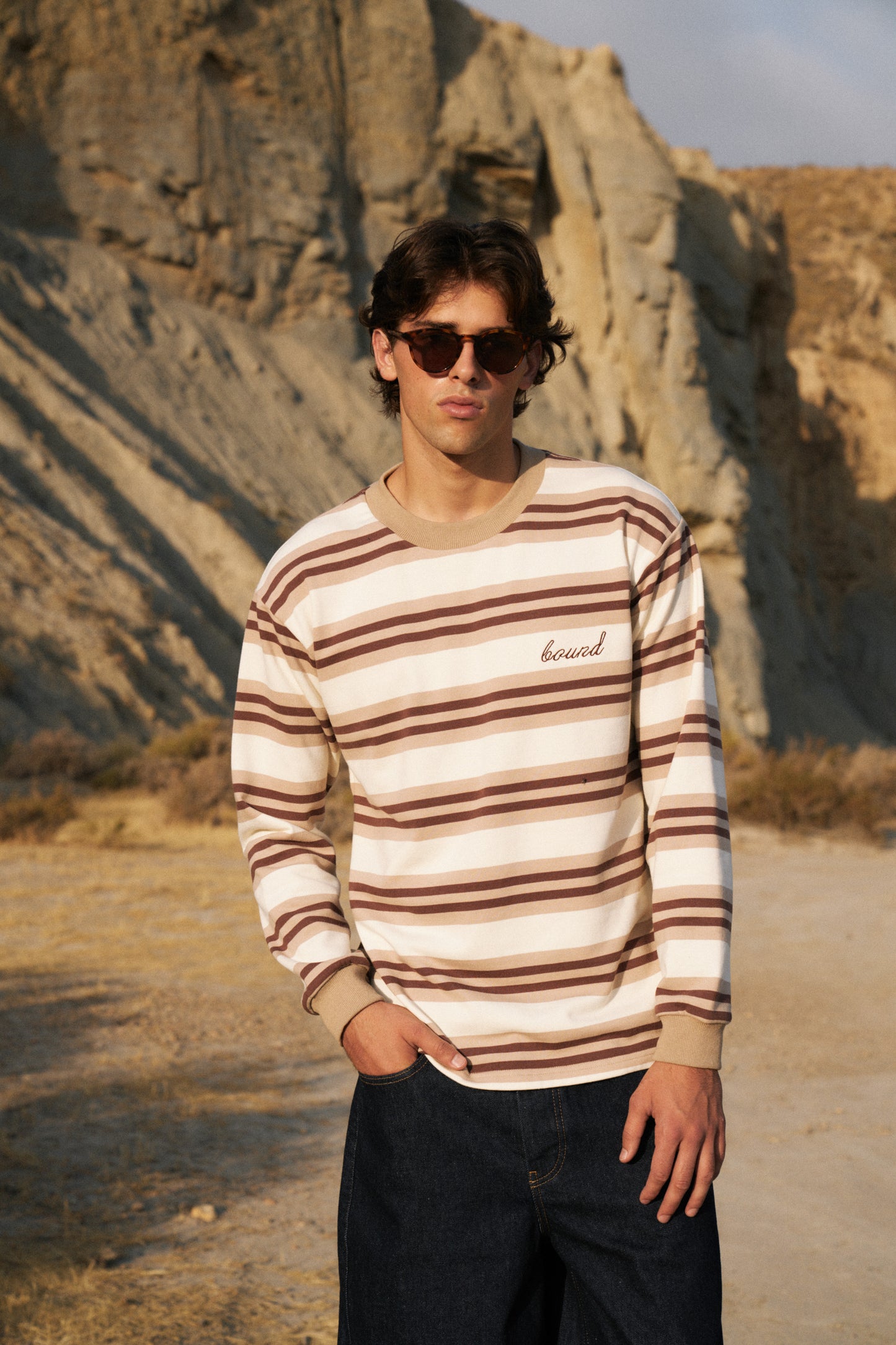 LATTE STRIPE LONGSLEEVE TEE