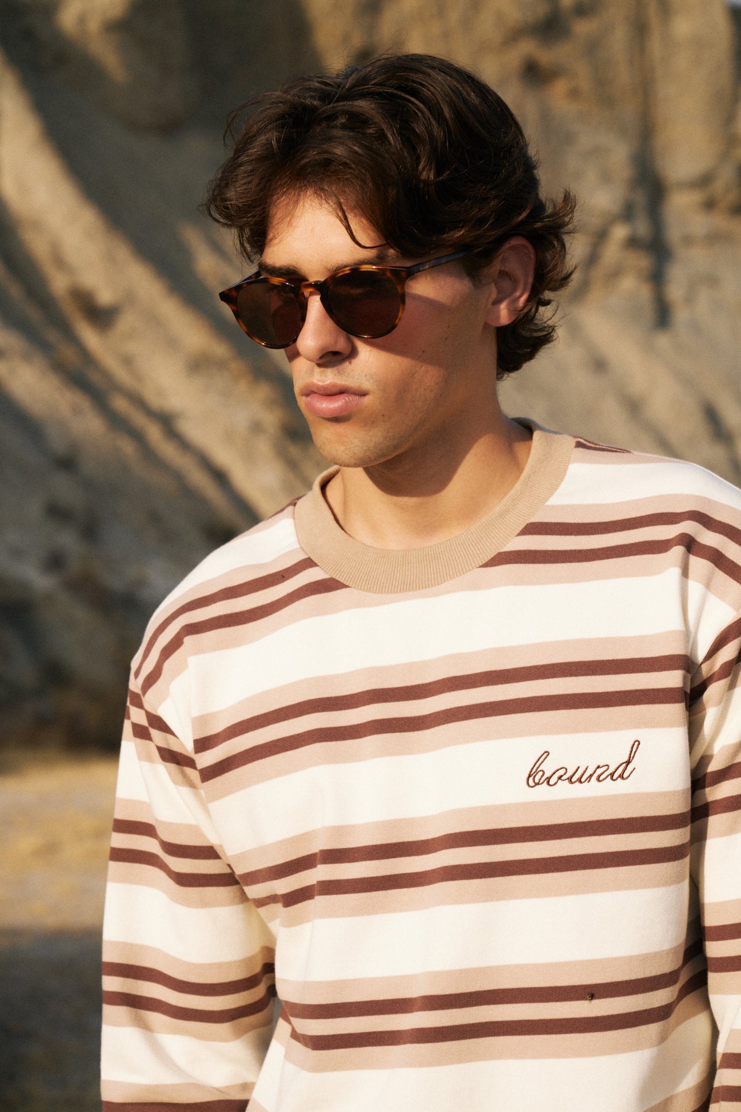 LATTE STRIPE LONGSLEEVE TEE