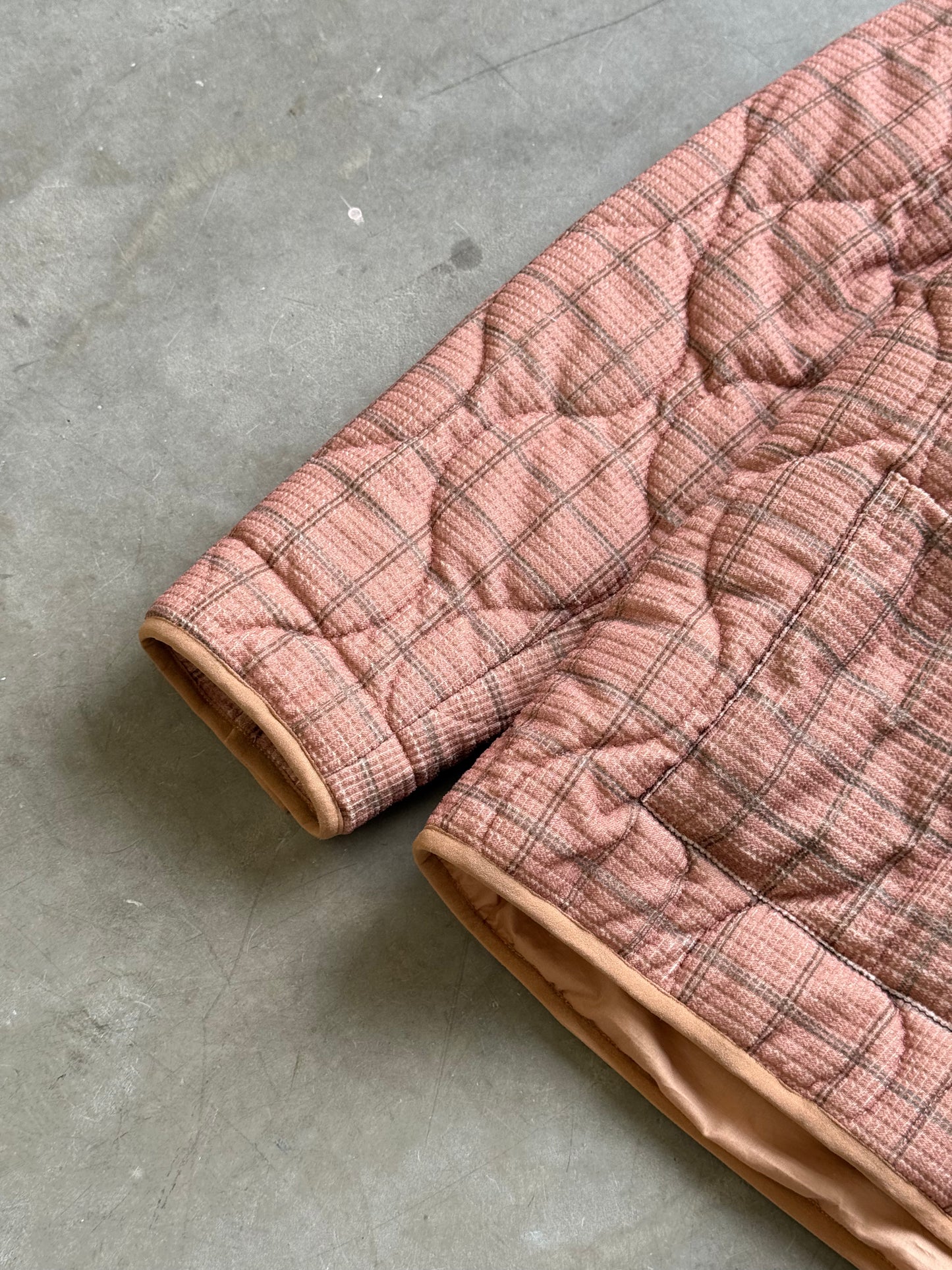 ROBBEN CHECK VINTAGE PADDED JACKET - RUST