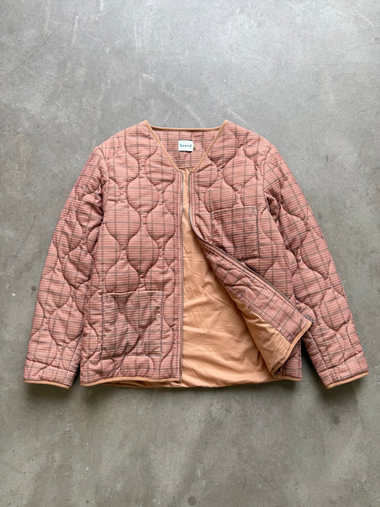 ROBBEN CHECK VINTAGE PADDED JACKET - RUST