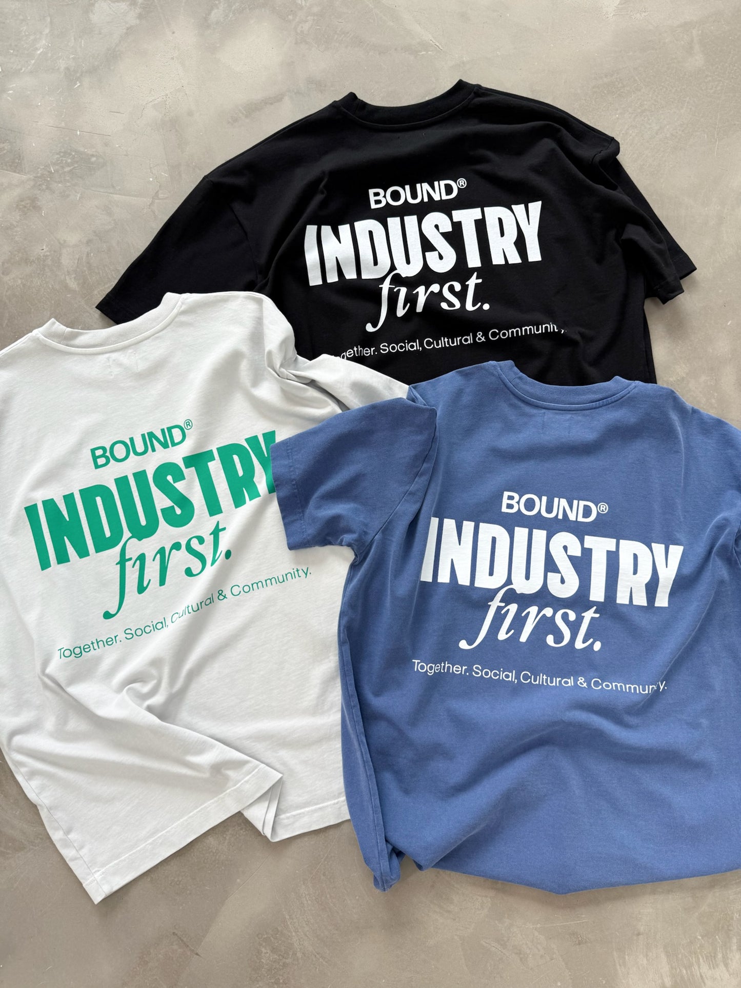 INDUSTRY FIRST TEE - WASHED LIGHT NAVY