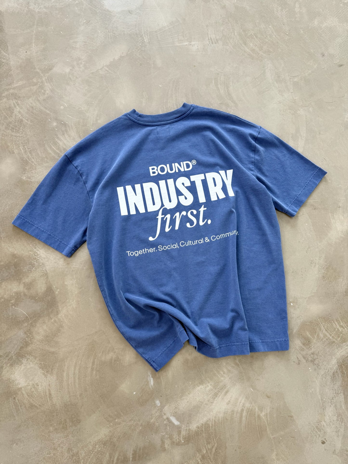 INDUSTRY FIRST TEE - WASHED LIGHT NAVY