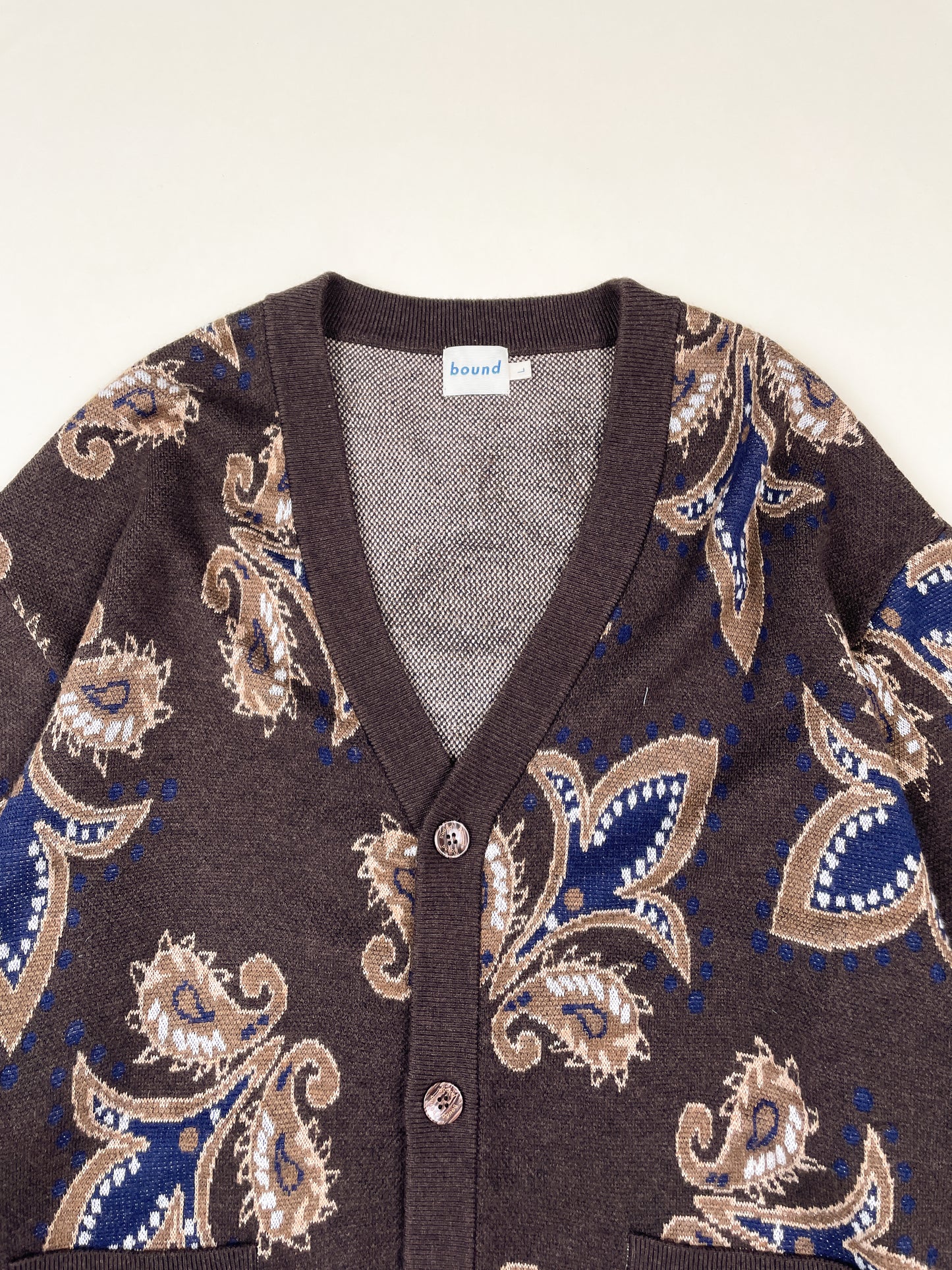 PAISLEY WOOL GRANDAD CARDIGAN