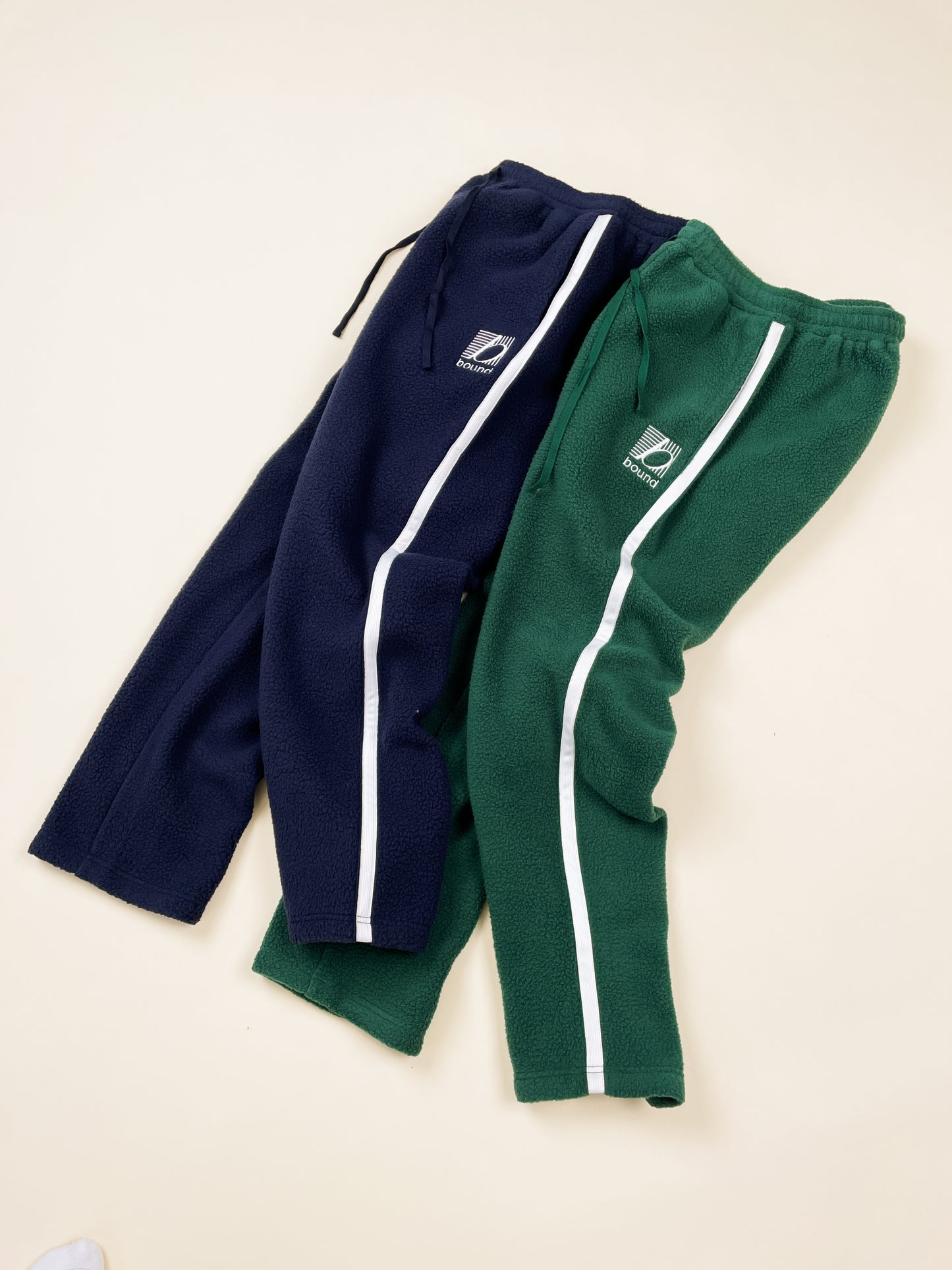 REVERSE FLEECE GRID STRAIGHT JOGGERS - BOTTLE GREEN