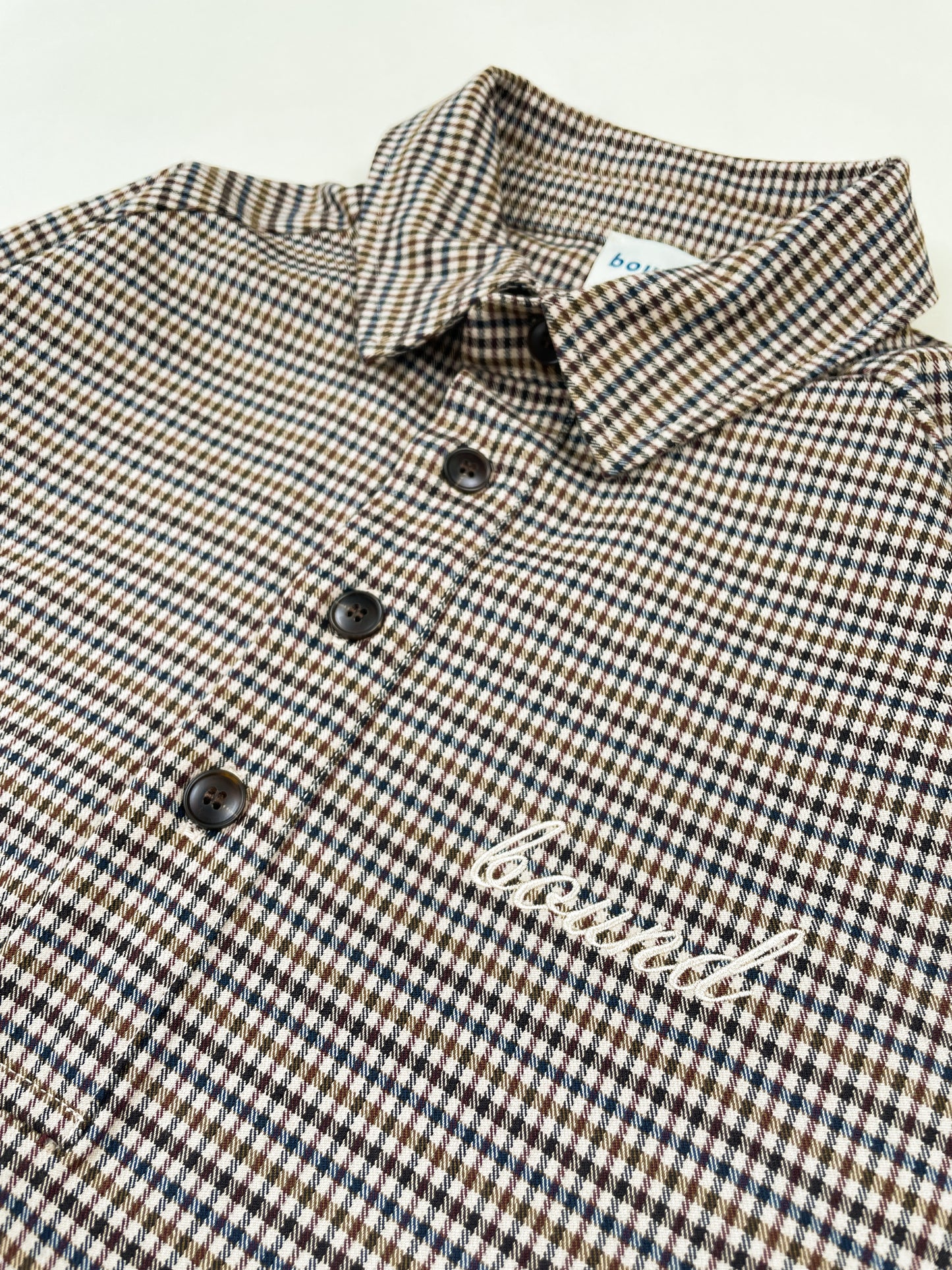 HUNTER CHECK HALF BUTTON SHIRT