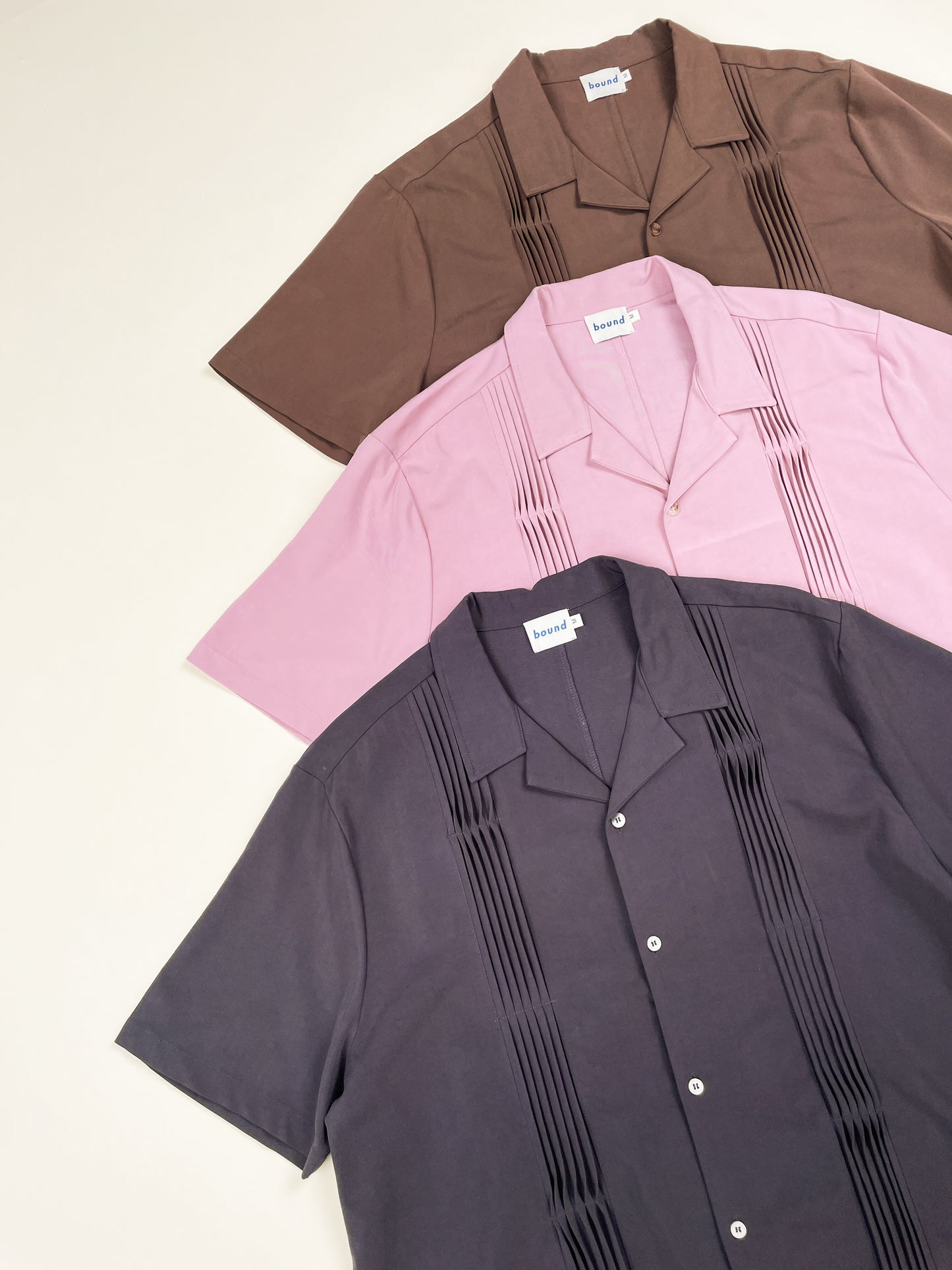 STRIKER PLEATED BOWLING SHIRT - COAL TENCEL