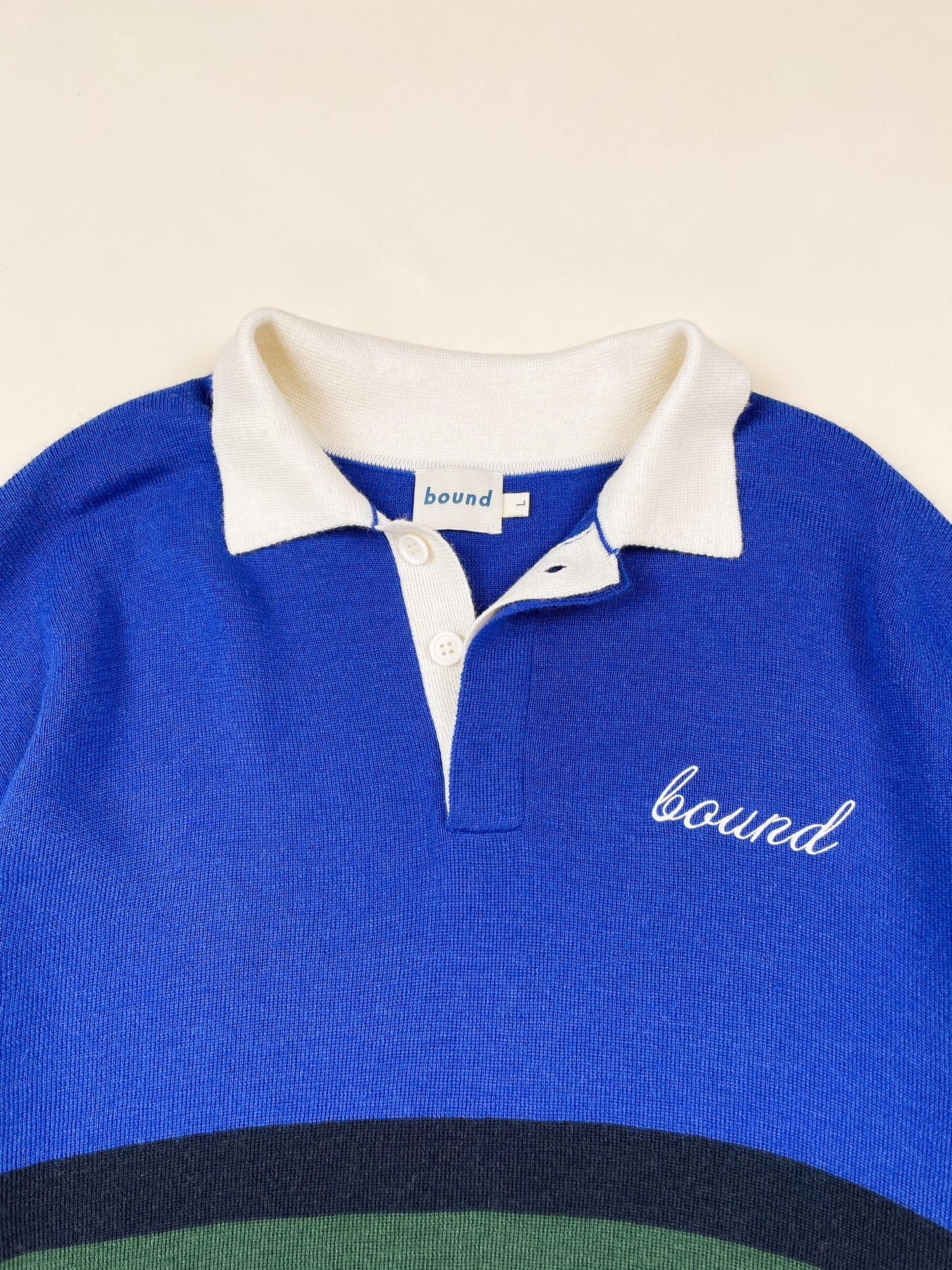 WOOL RETRO RUGBY POLO - ROYAL