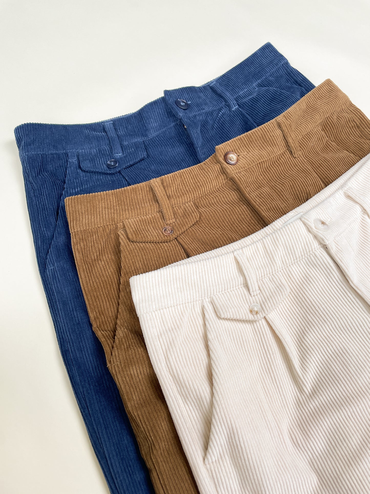 WIDE LEG CORDUROY TROUSER - PECAN BROWN