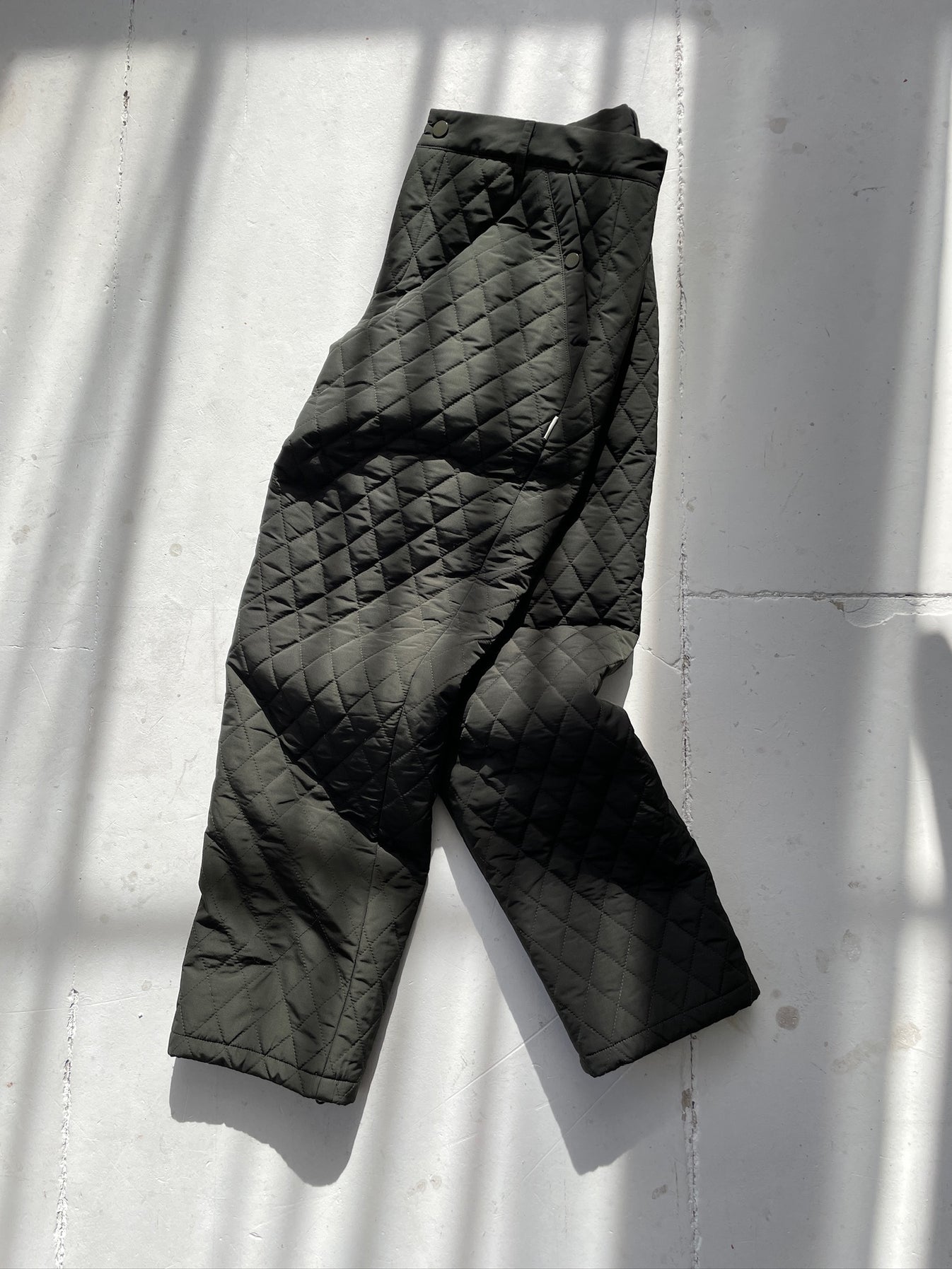 ARMY GREEN  QUILTED SHORTS