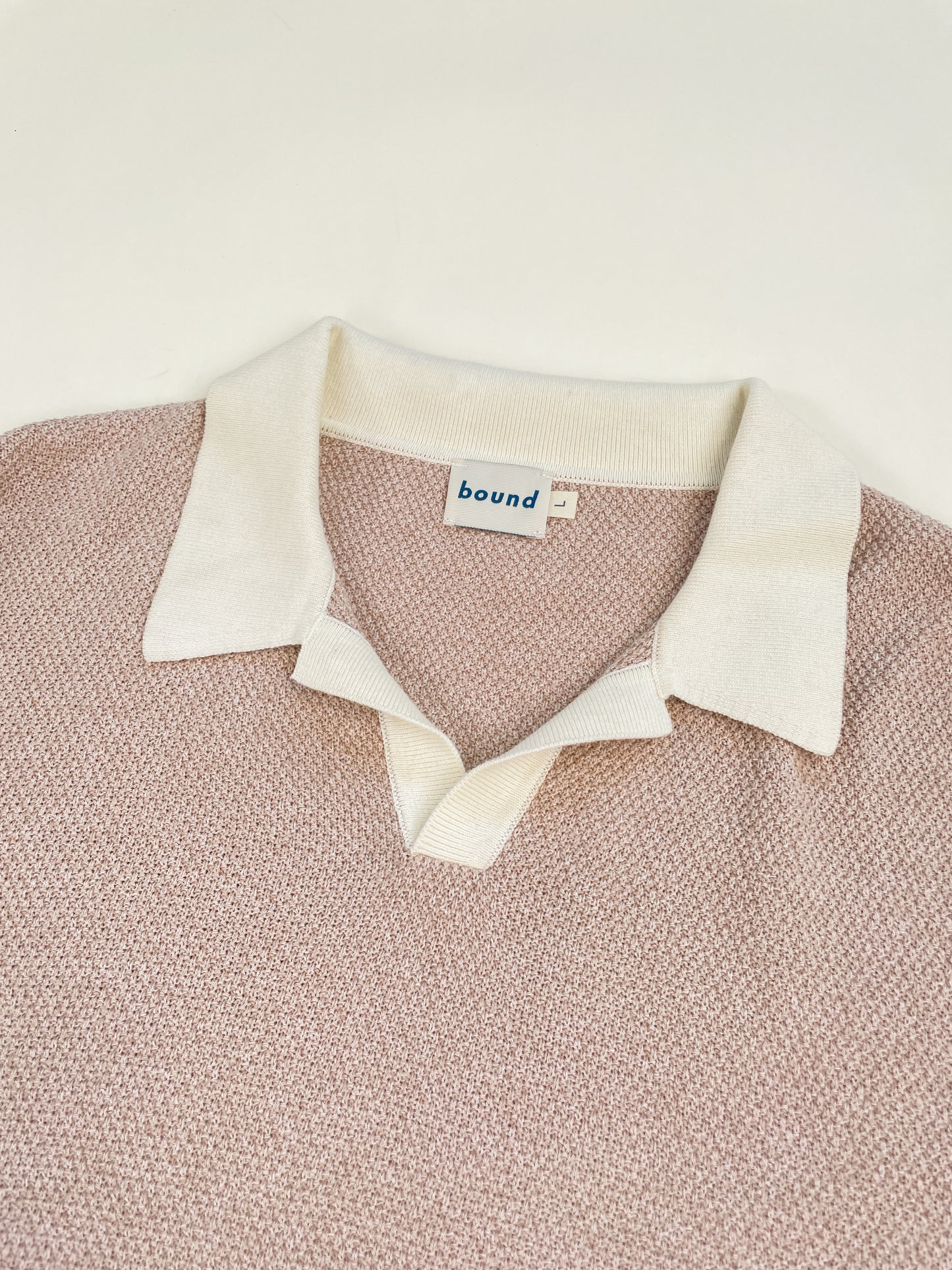 TEXTURED KNIT POLO - OATMEAL