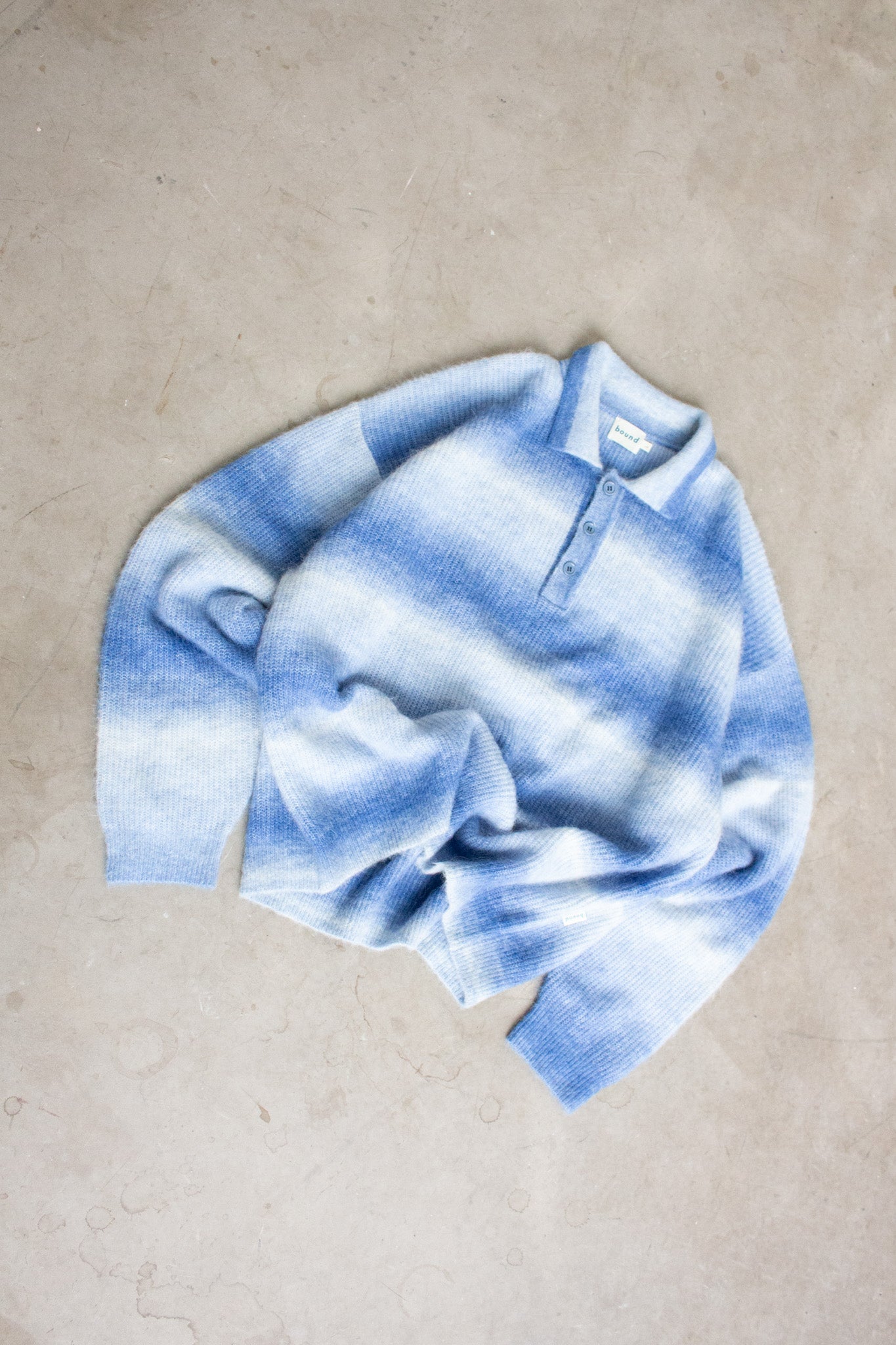 OCEAN GRADIENT ALPACA KNIT LONGSLEEVE POLO