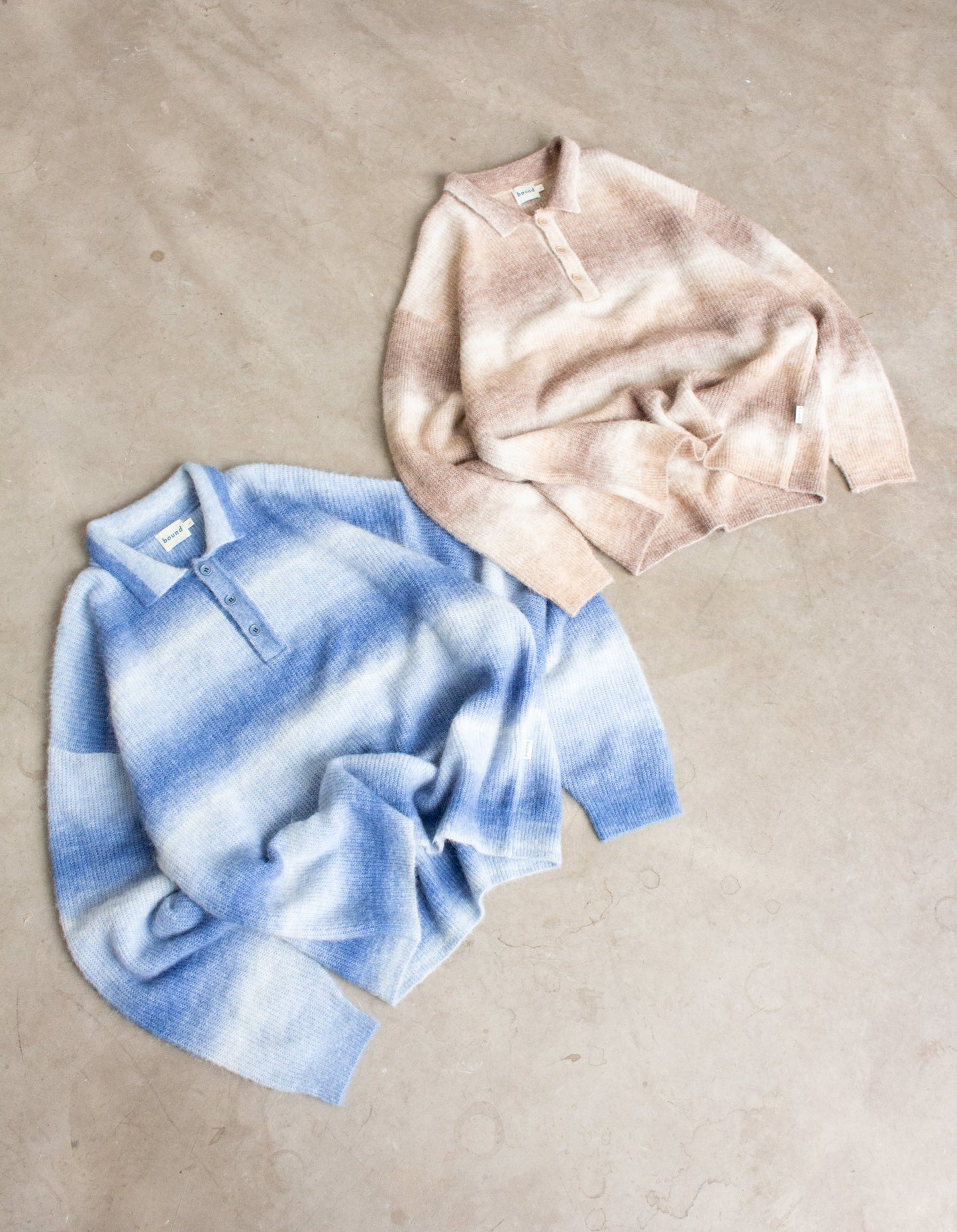OCEAN GRADIENT ALPACA KNIT LONGSLEEVE POLO