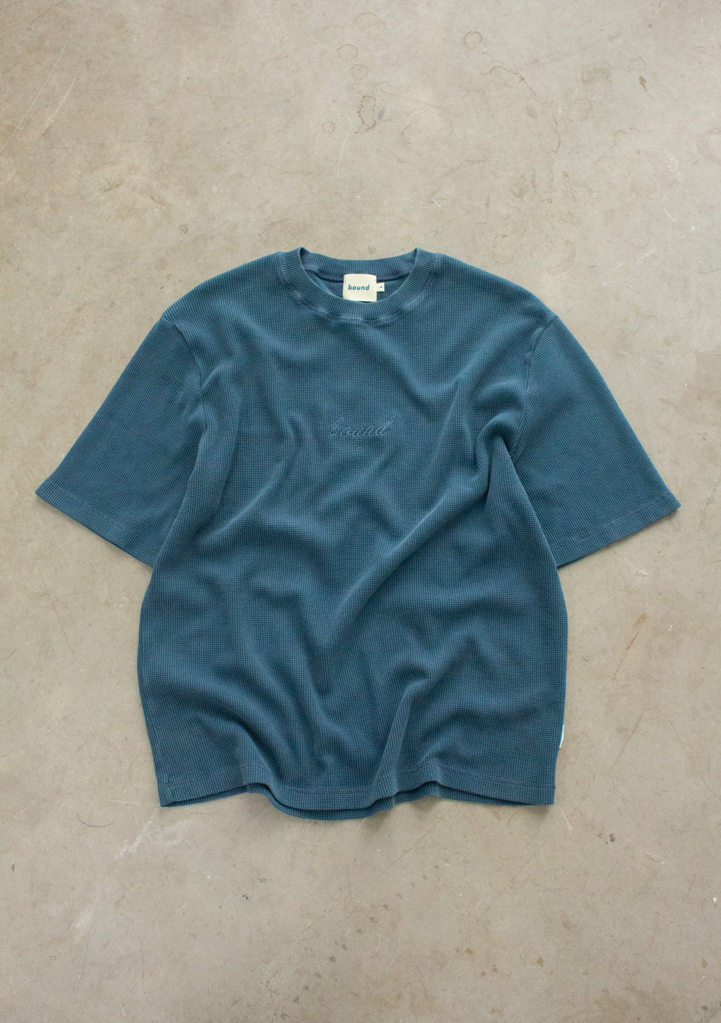 VINTAGE WASHED WAFFLE TEE - NAVY