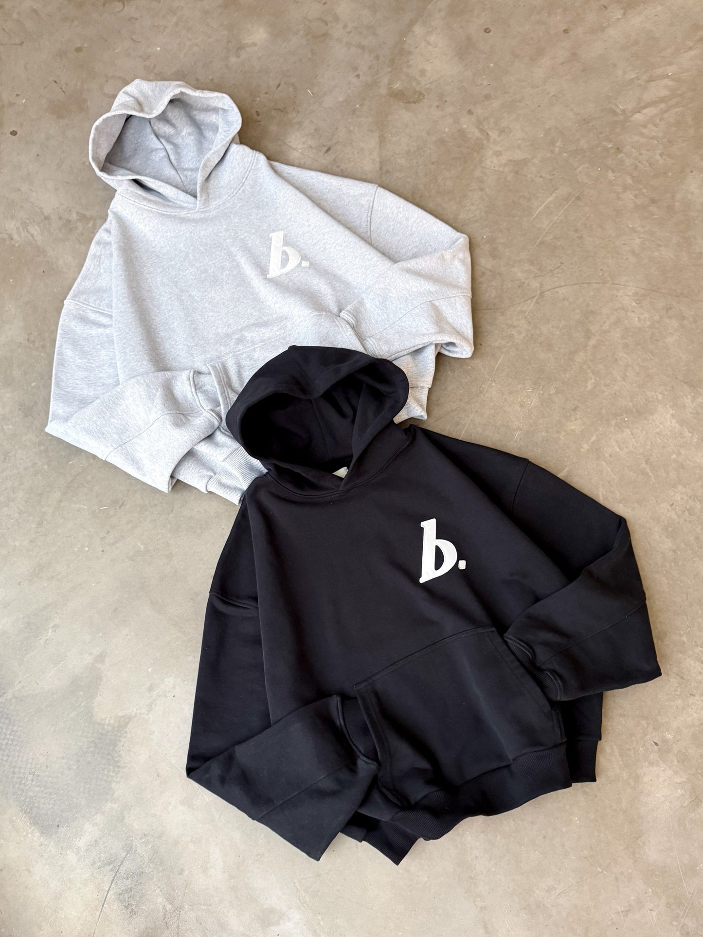 STAMP HOODIE TWIN PACK - BLACK/GREY MARL