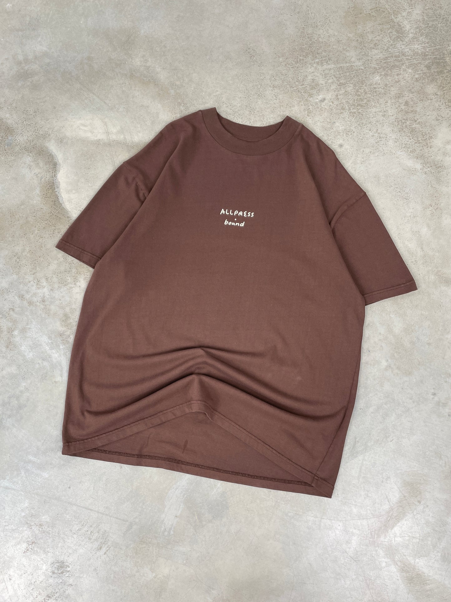 ALLPRESS X BOUND 'CUP OF JOE' TEE - ESPRESSO BROWN