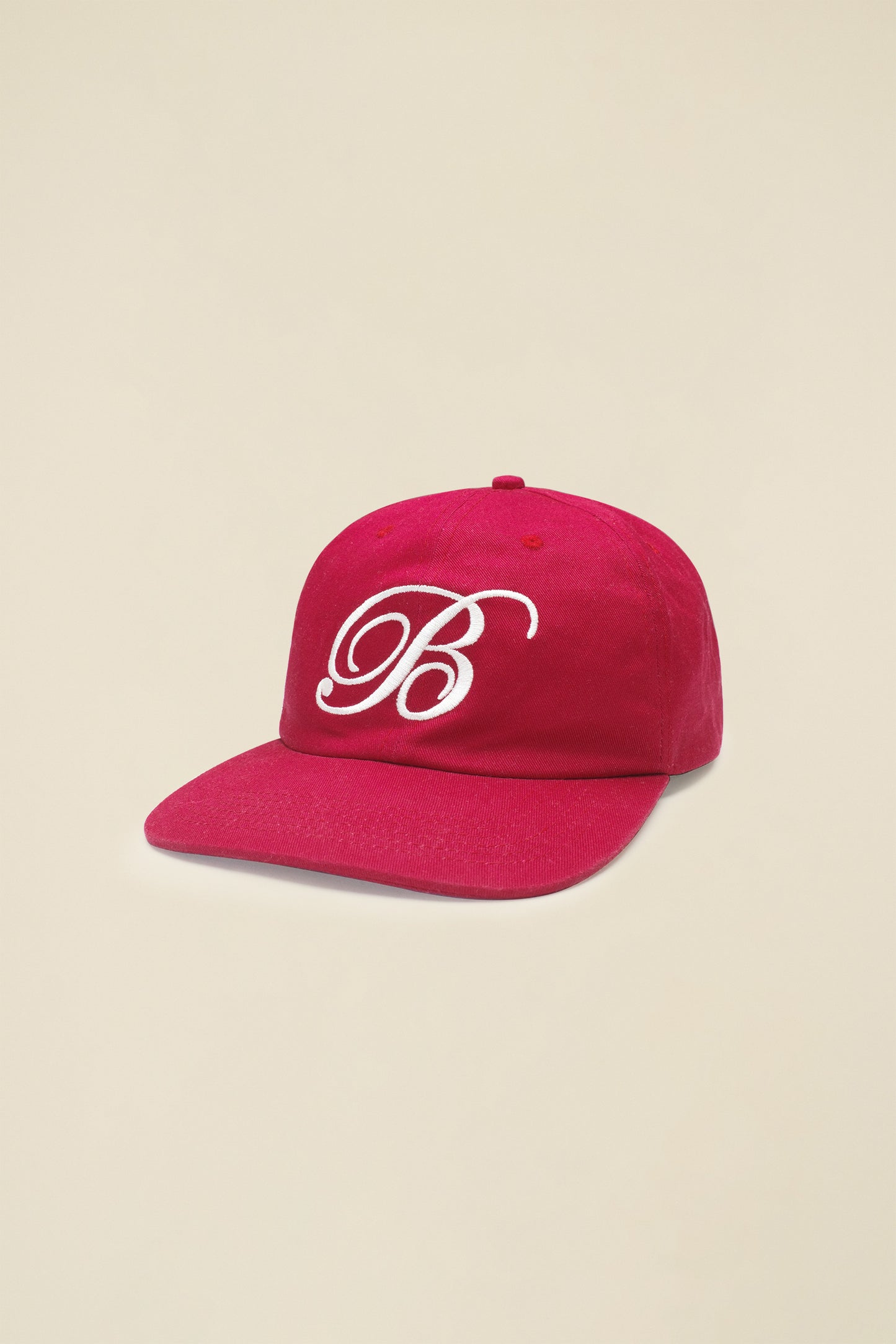 SCRIPT EMBROIDERED 6 PANEL CAP - CARDINAL RED