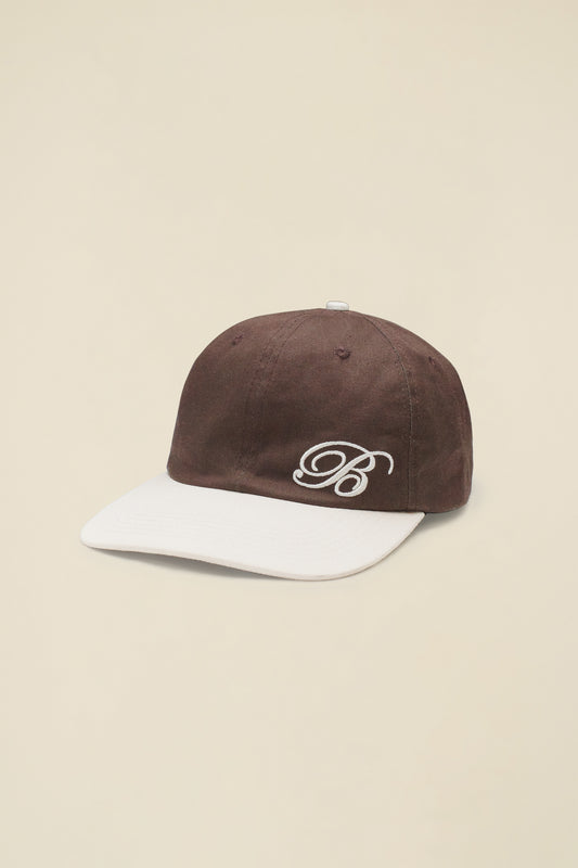 SIGNATURE 6 PANEL CAP - BROWN / CREAM