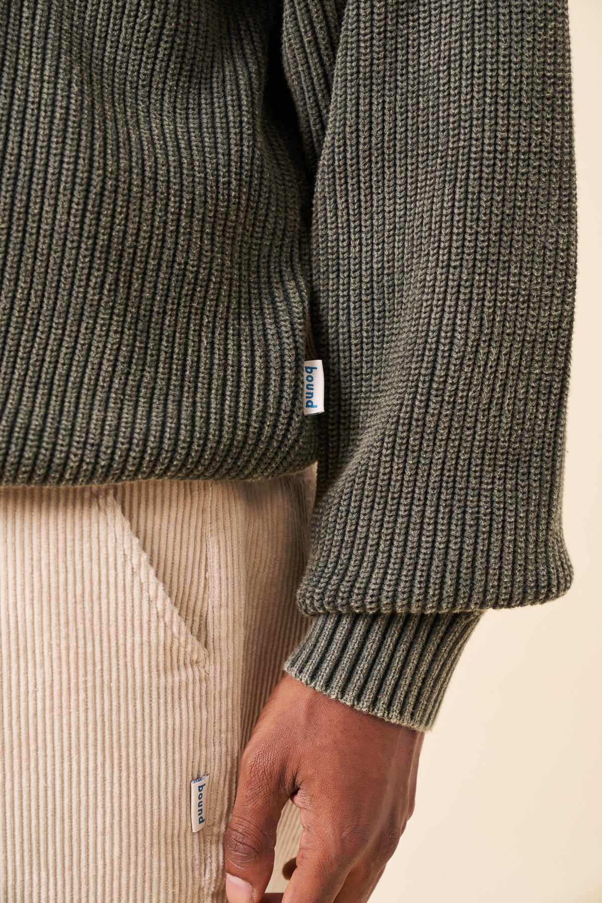 GREEN ACID WASH FUNNEL NECK HALF ZIP