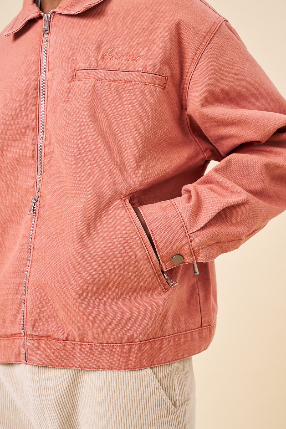 VINTAGE WASHED WORKWEAR JACKET - ROSE