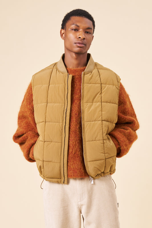 ORBE RIPSTOP PUFFER GILET - GOLD