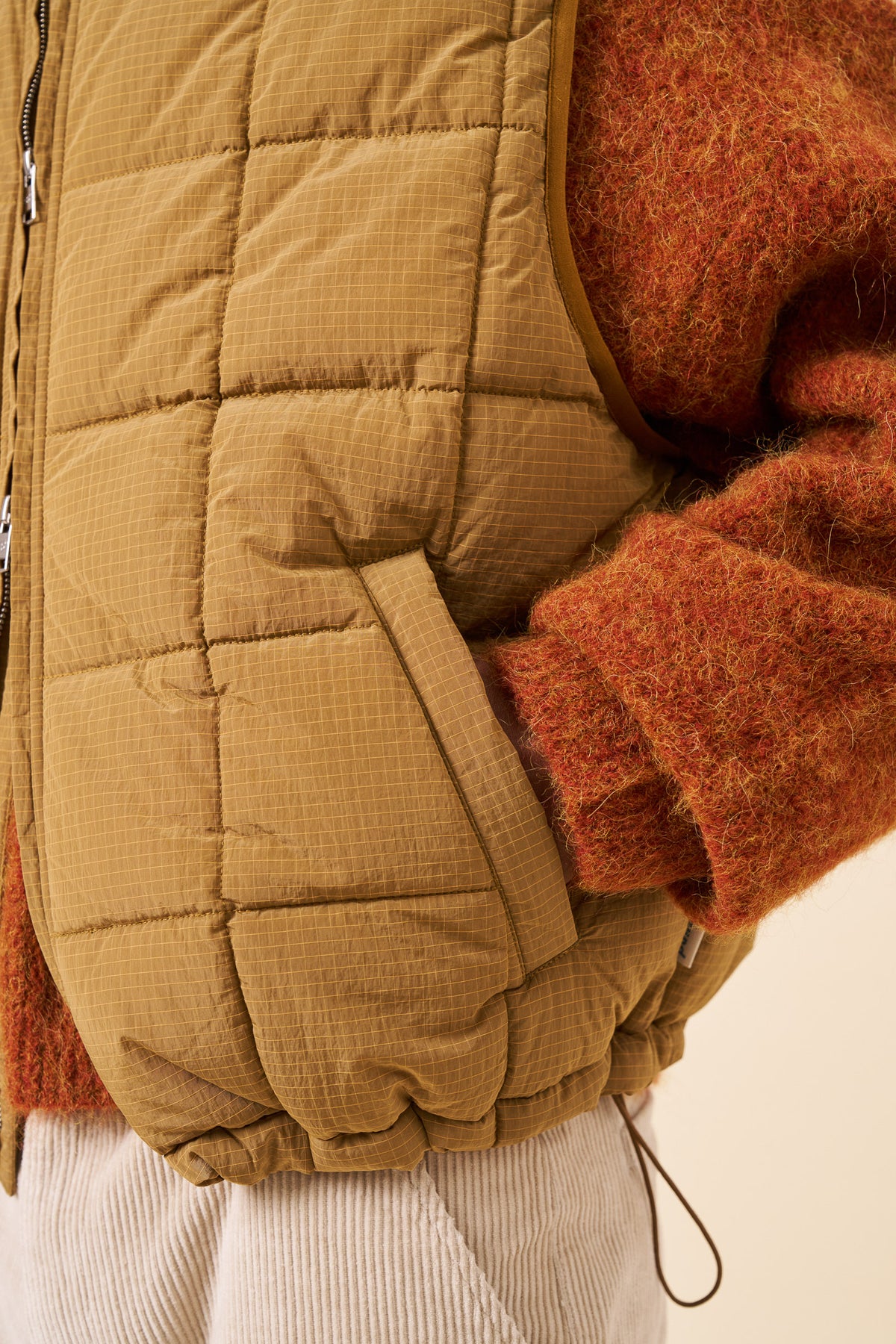 ORBE RIPSTOP PUFFER GILET - GOLD