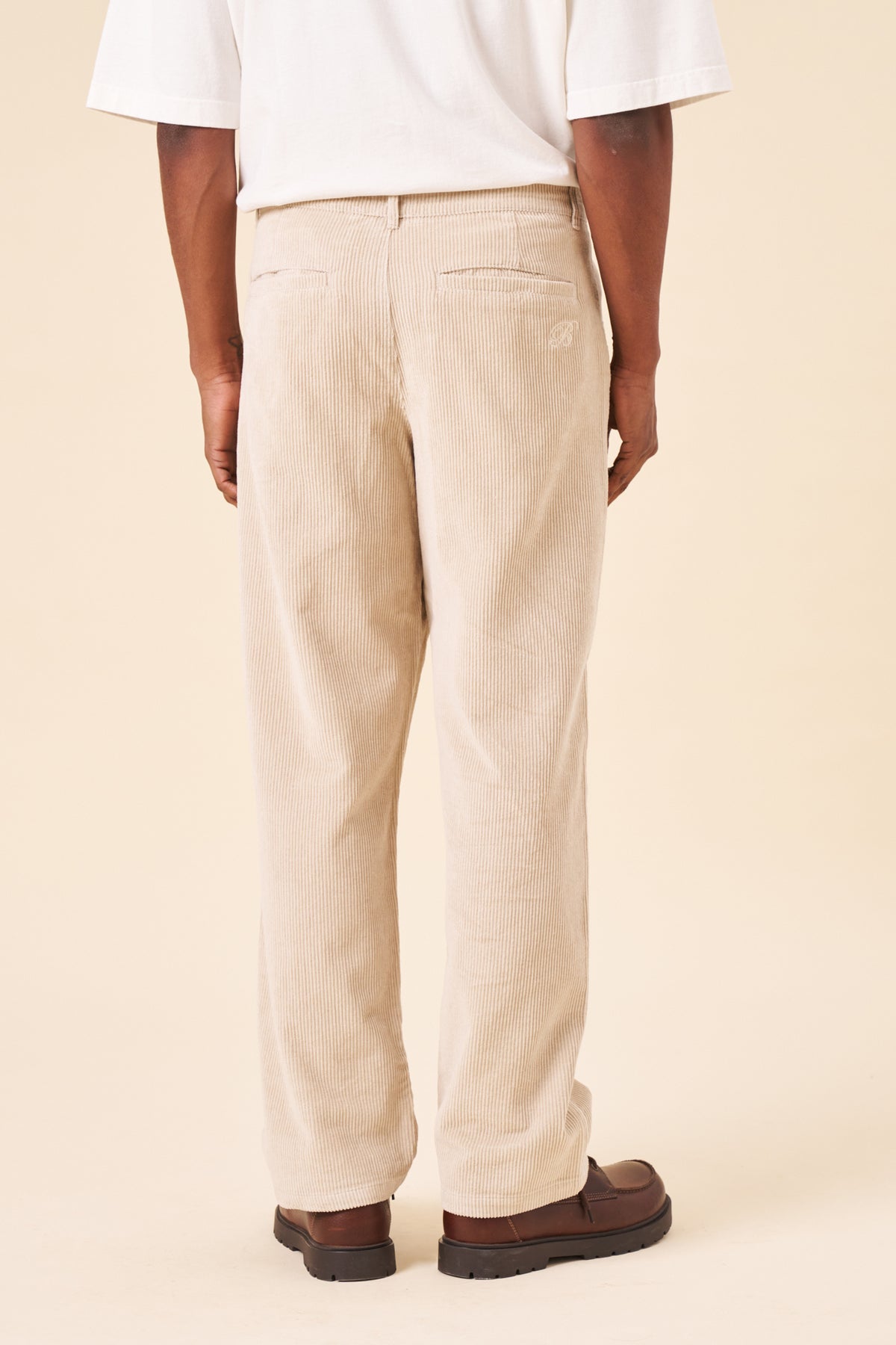 CLASSIC COTTON CORDUROY TROUSERS - CREAM