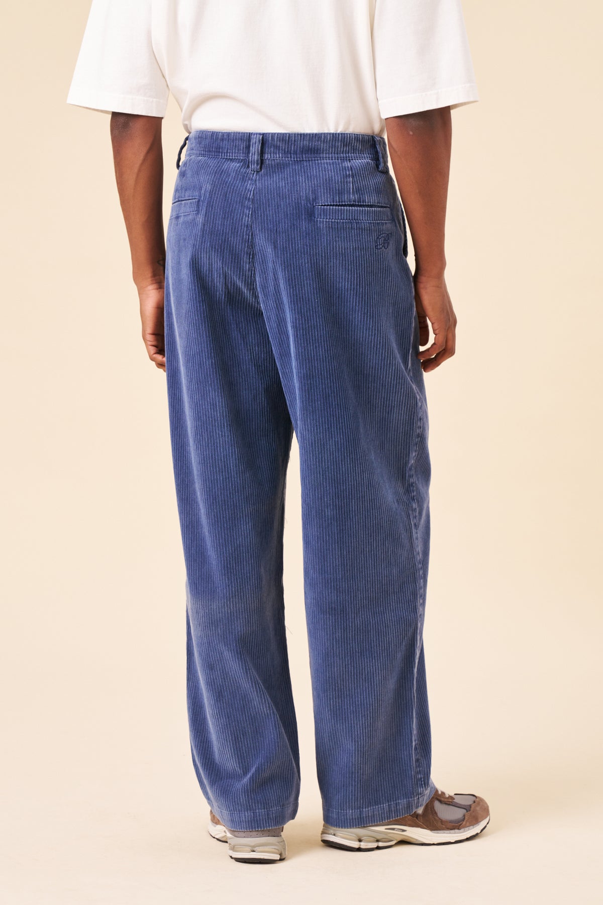 WORKWEAR WIDE LEG CORDUROY TROUSERS - BLUE