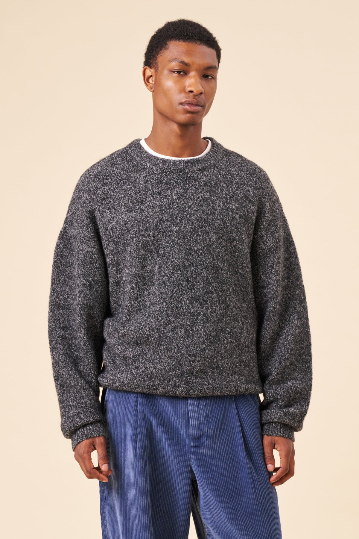 CHARCOAL MOHAIR KNIT JUMPER