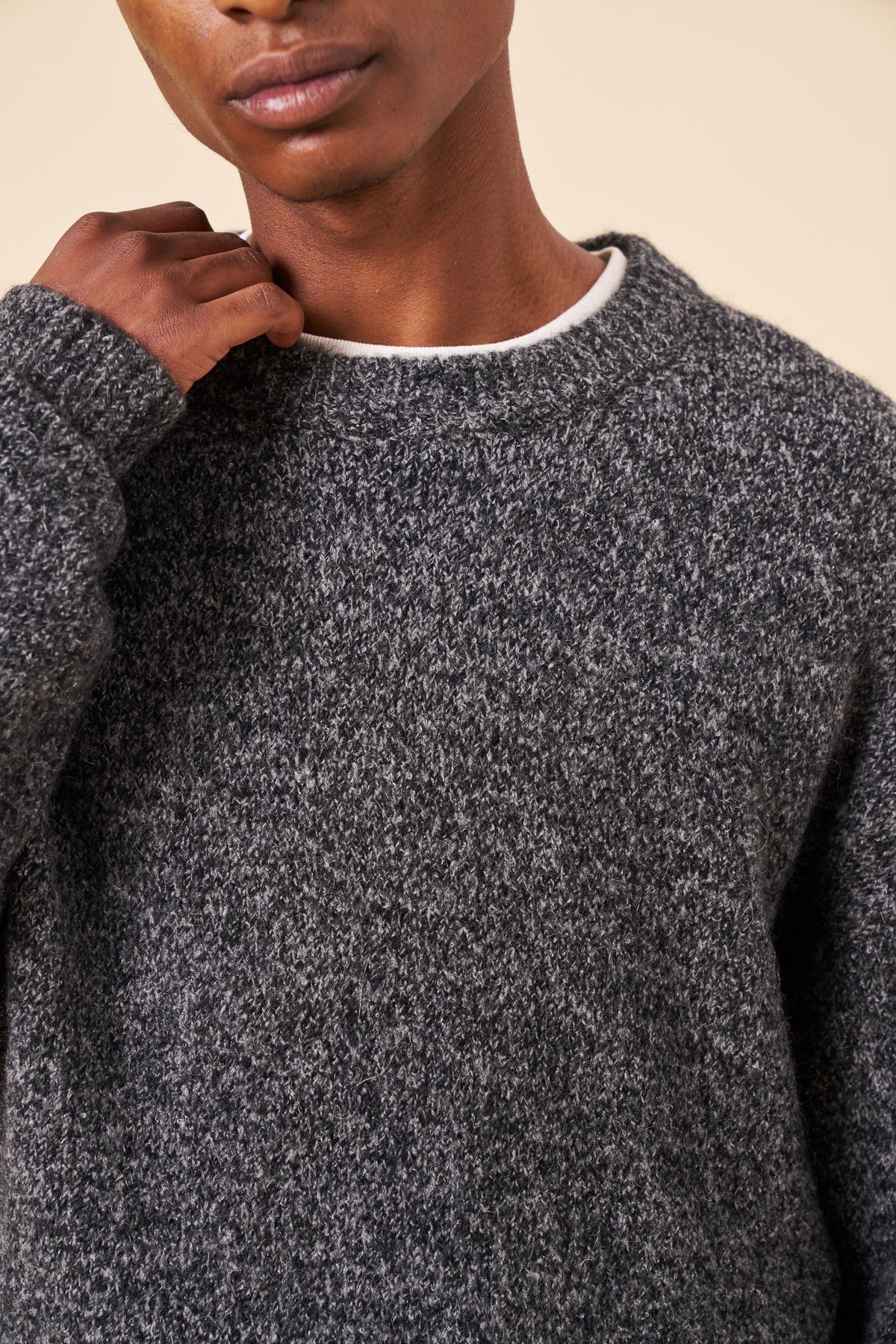 CHARCOAL MOHAIR KNIT JUMPER