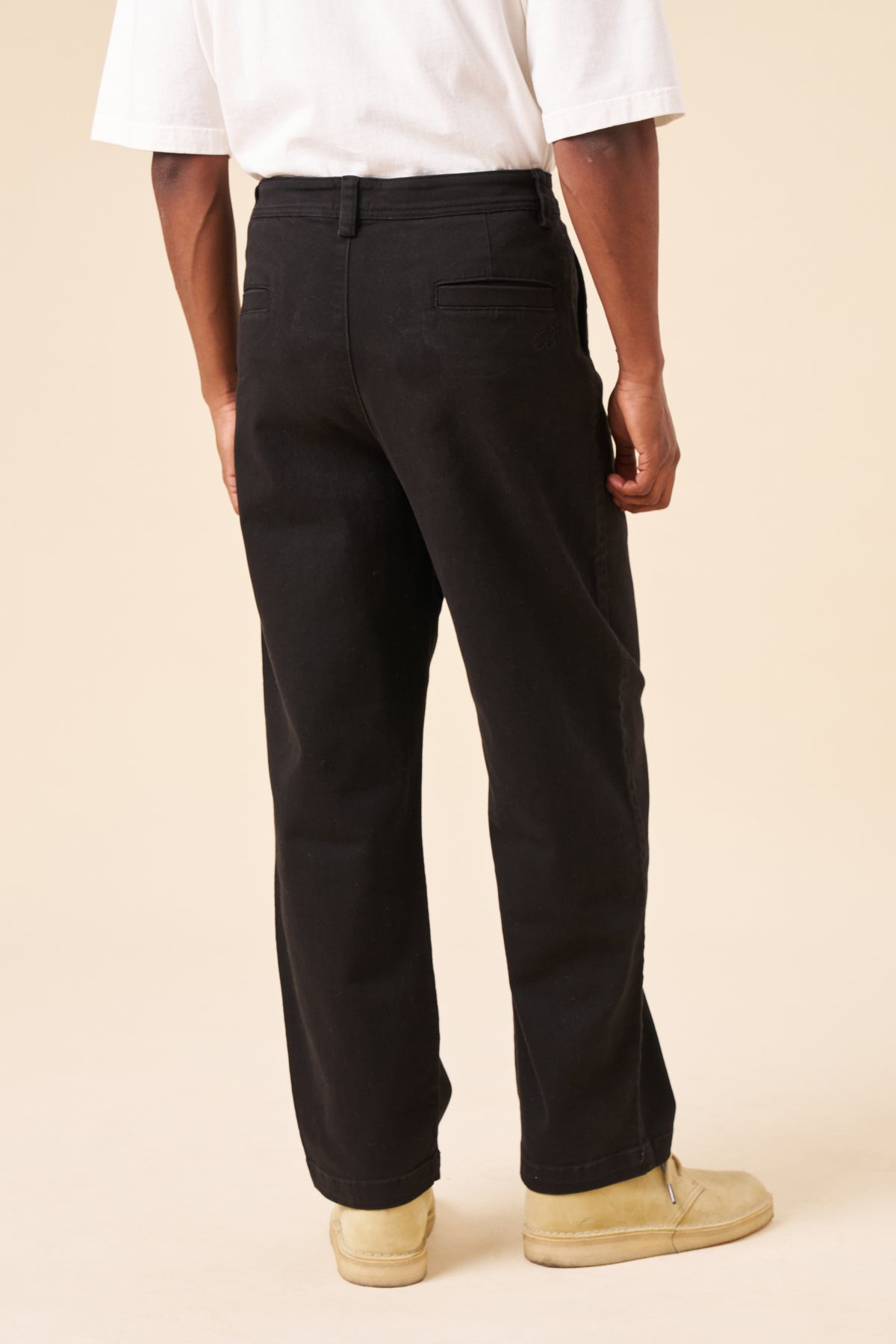 EVERYDAY HEAVY CANVAS RELAXED TROUSERS - BLACK