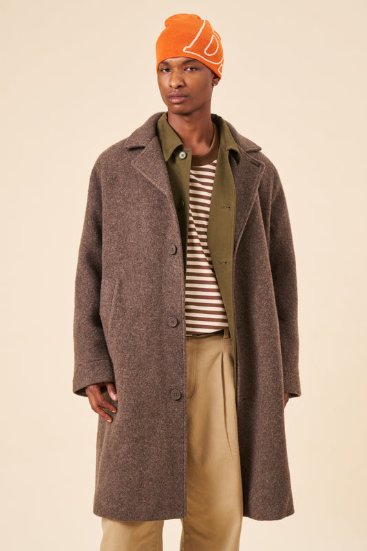 OTIS WOOL TRENCH COAT - MINK BROWN