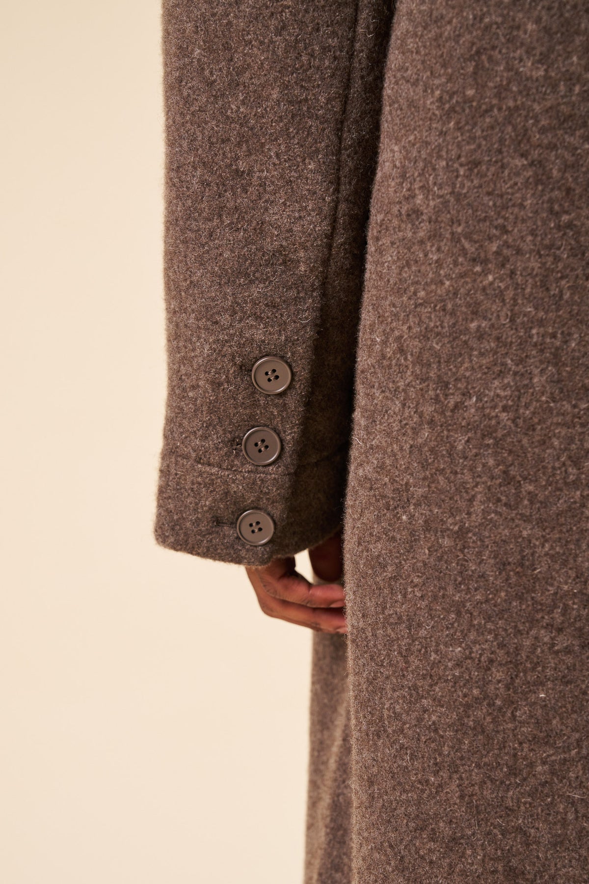 OTIS WOOL TRENCH COAT - MINK BROWN