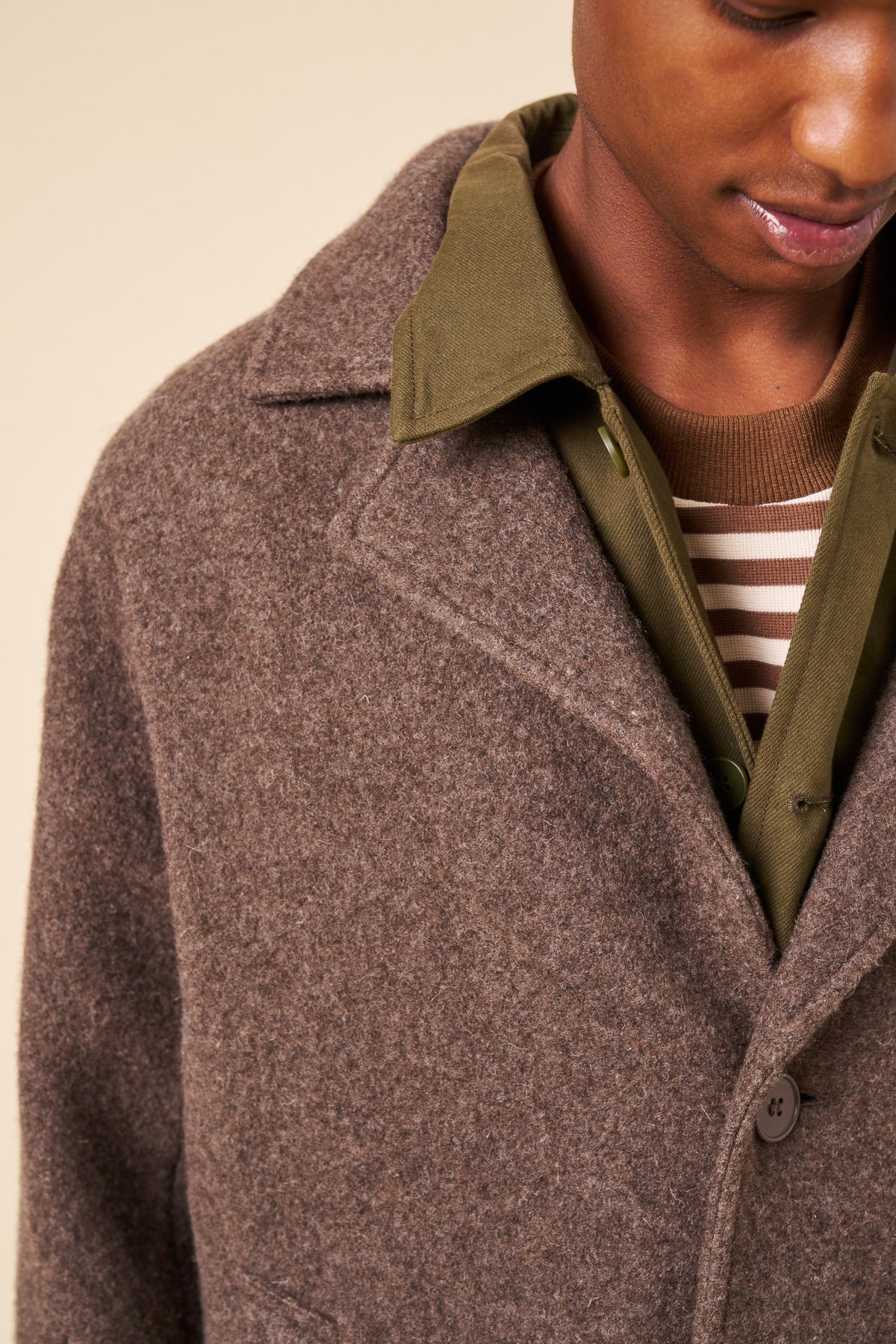 OTIS WOOL TRENCH COAT - MINK BROWN