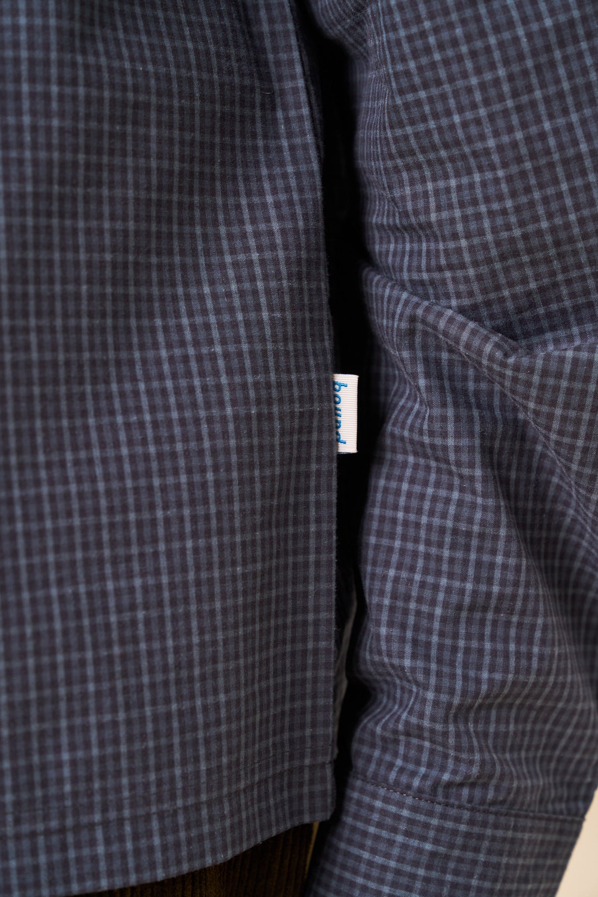MACKENZIE CHECK COTTON LONGSLEEVE SHIRT - NAVY