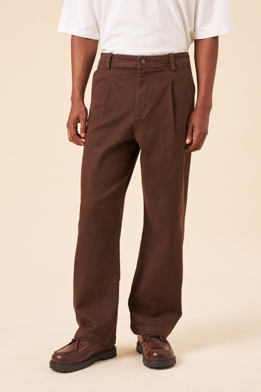 EVERYDAY HEAVY CANVAS RELAXED TROUSER - BROWN
