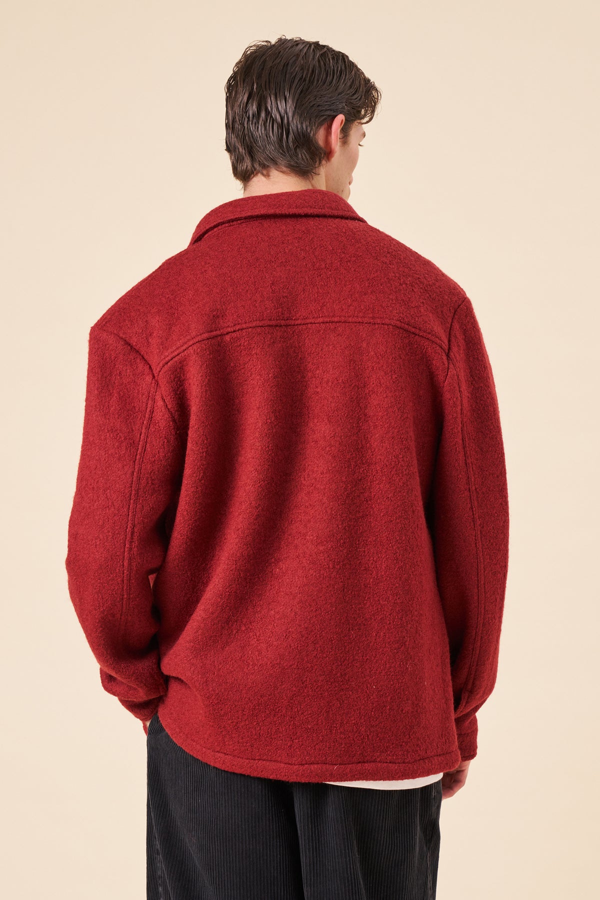 WOOL CHORE JACKET - CARDINAL