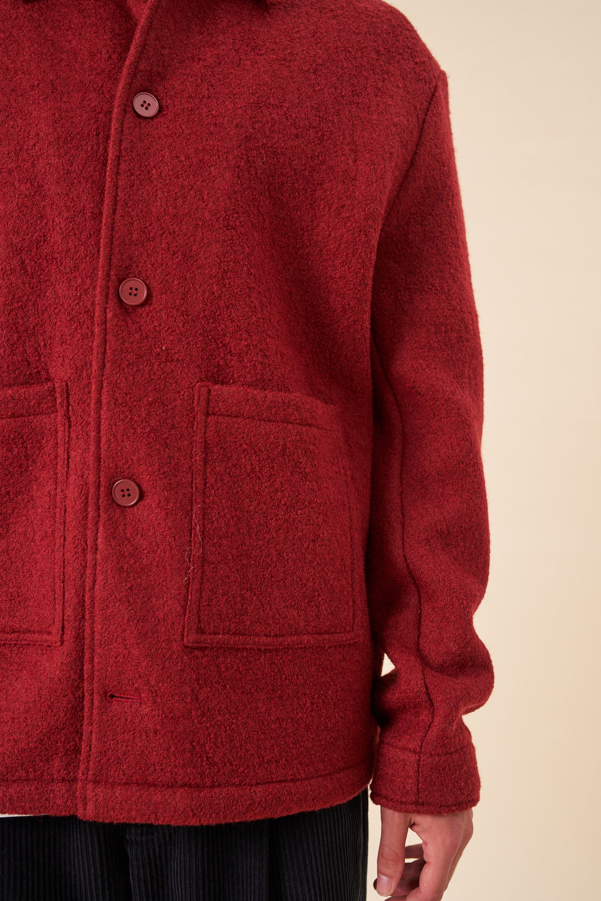 WOOL CHORE JACKET - CARDINAL