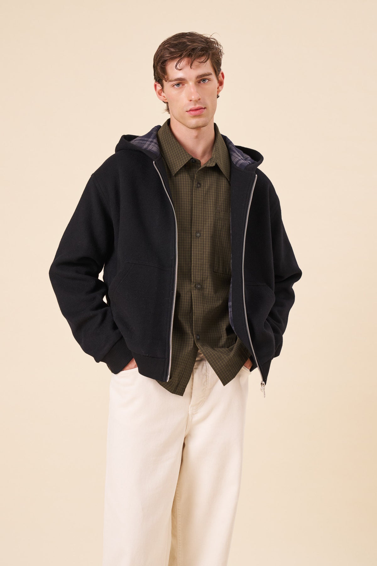 MACKENZIE CHECK COTTON LONGSLEEVE SHIRT - GREEN
