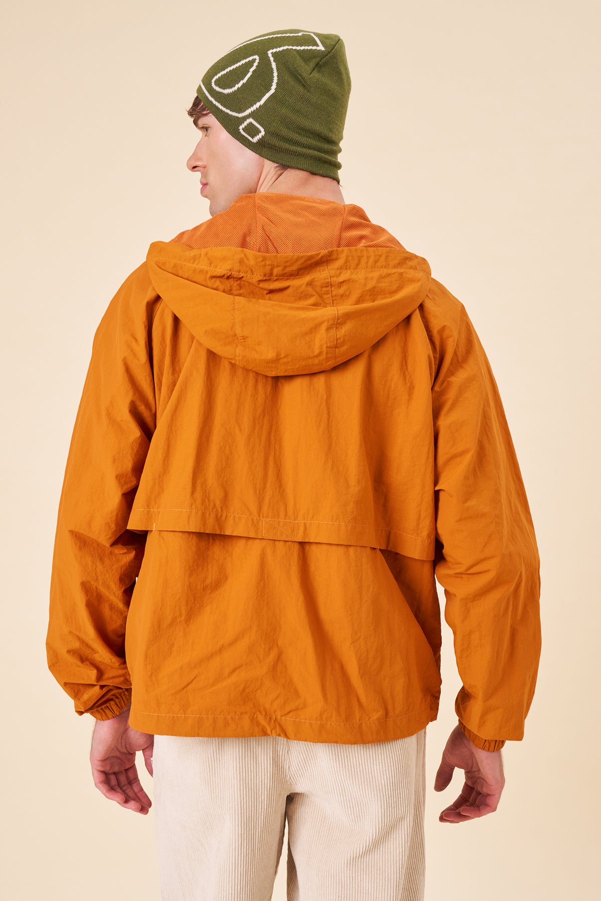 ACID WASH RIPSTOP WINDBREAKER - BURNT ORANGE