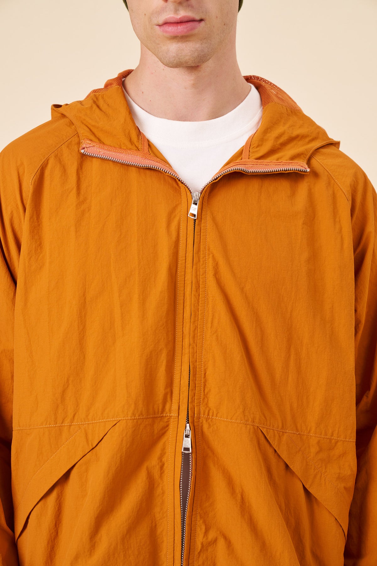 ACID WASH RIPSTOP WINDBREAKER - BURNT ORANGE