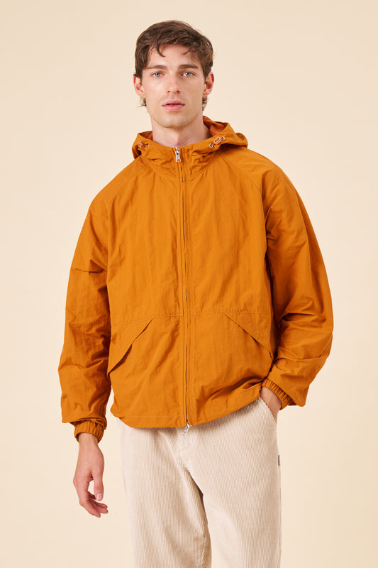 ACID WASH RIPSTOP WINDBREAKER - BURNT ORANGE